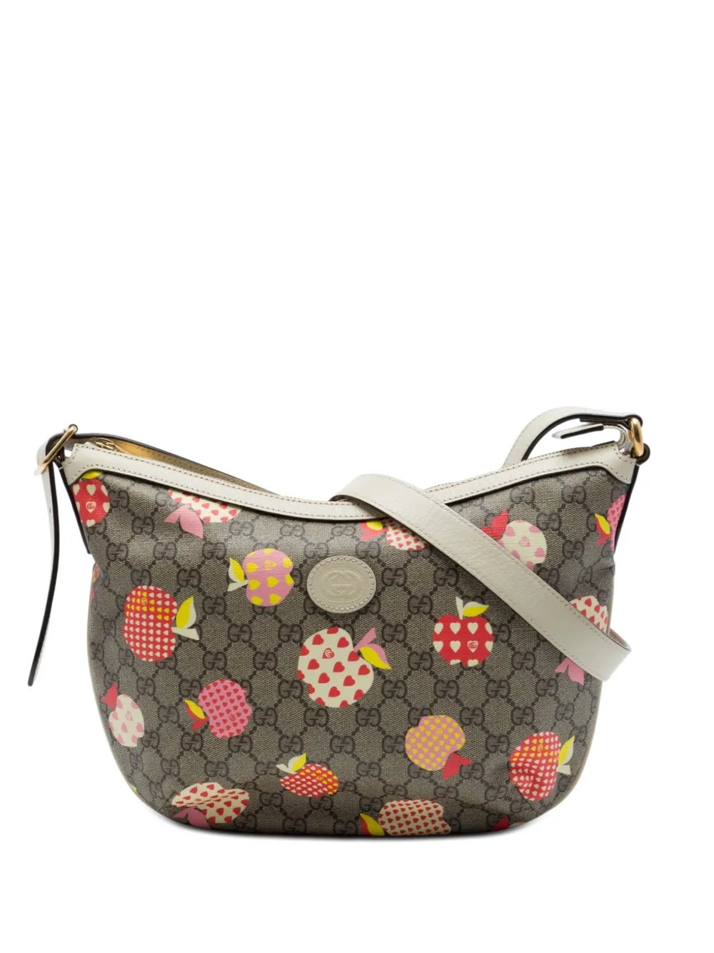 2016-2026 Small GG Supreme Les Pommes Ophidia Half Moon crossbody bag