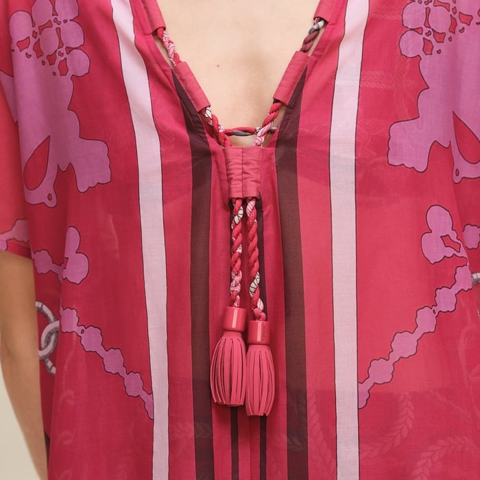 Rose Framboise "Palefroi Remix" Maxi Beach Caftan