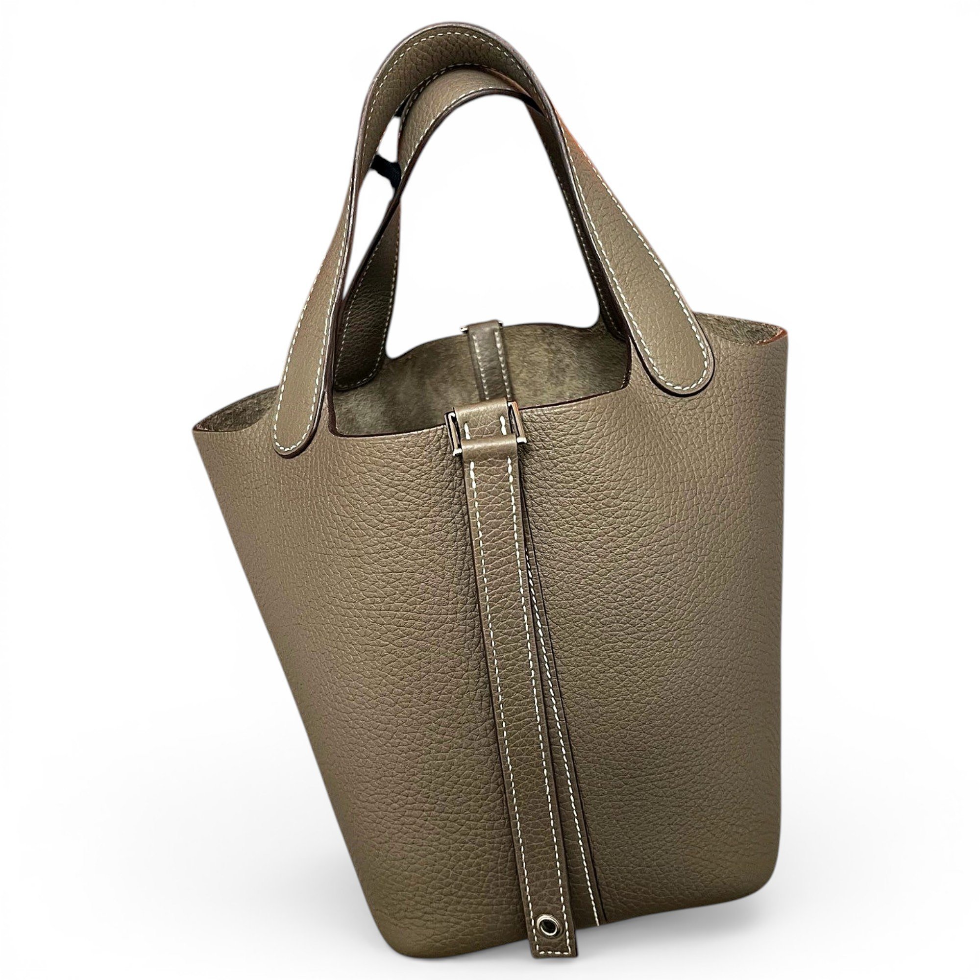 Picotin leather tote