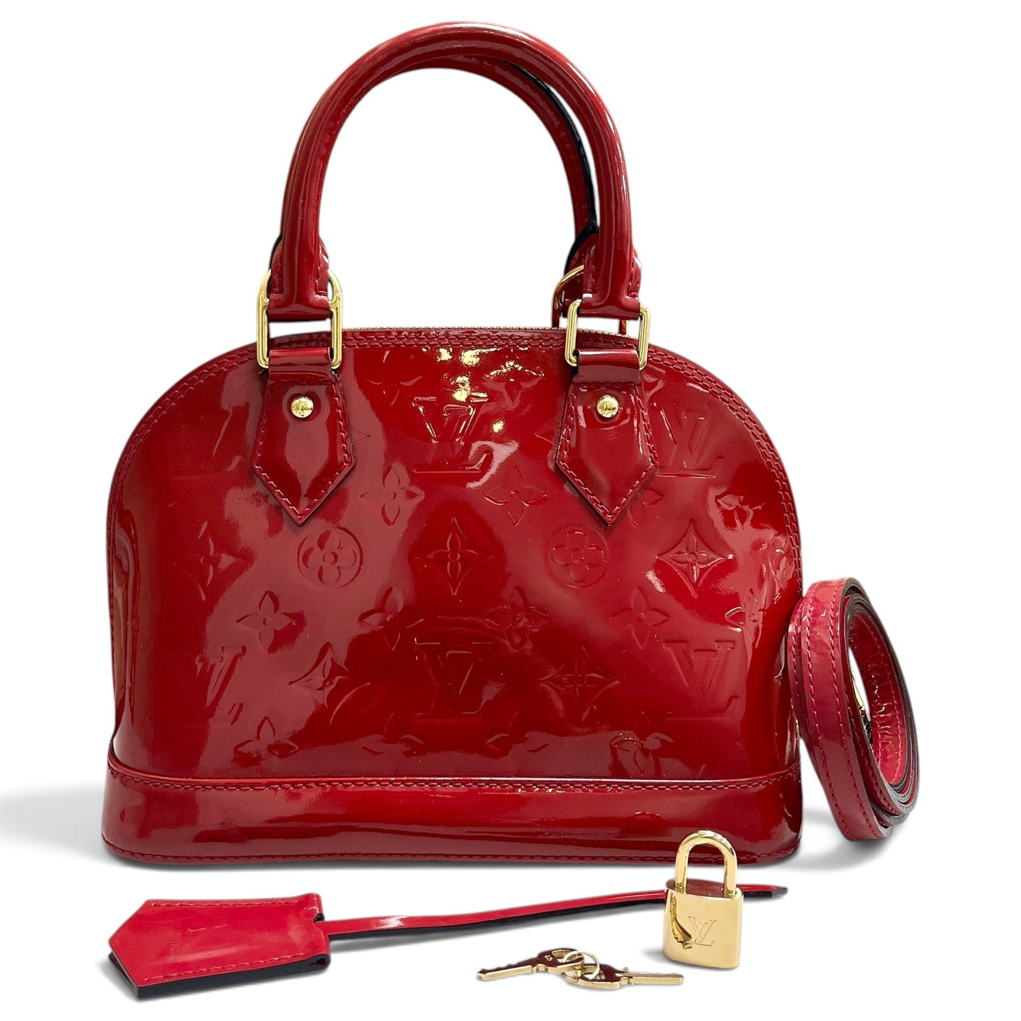 Louis Vuitton Alma BB patent leather handbag