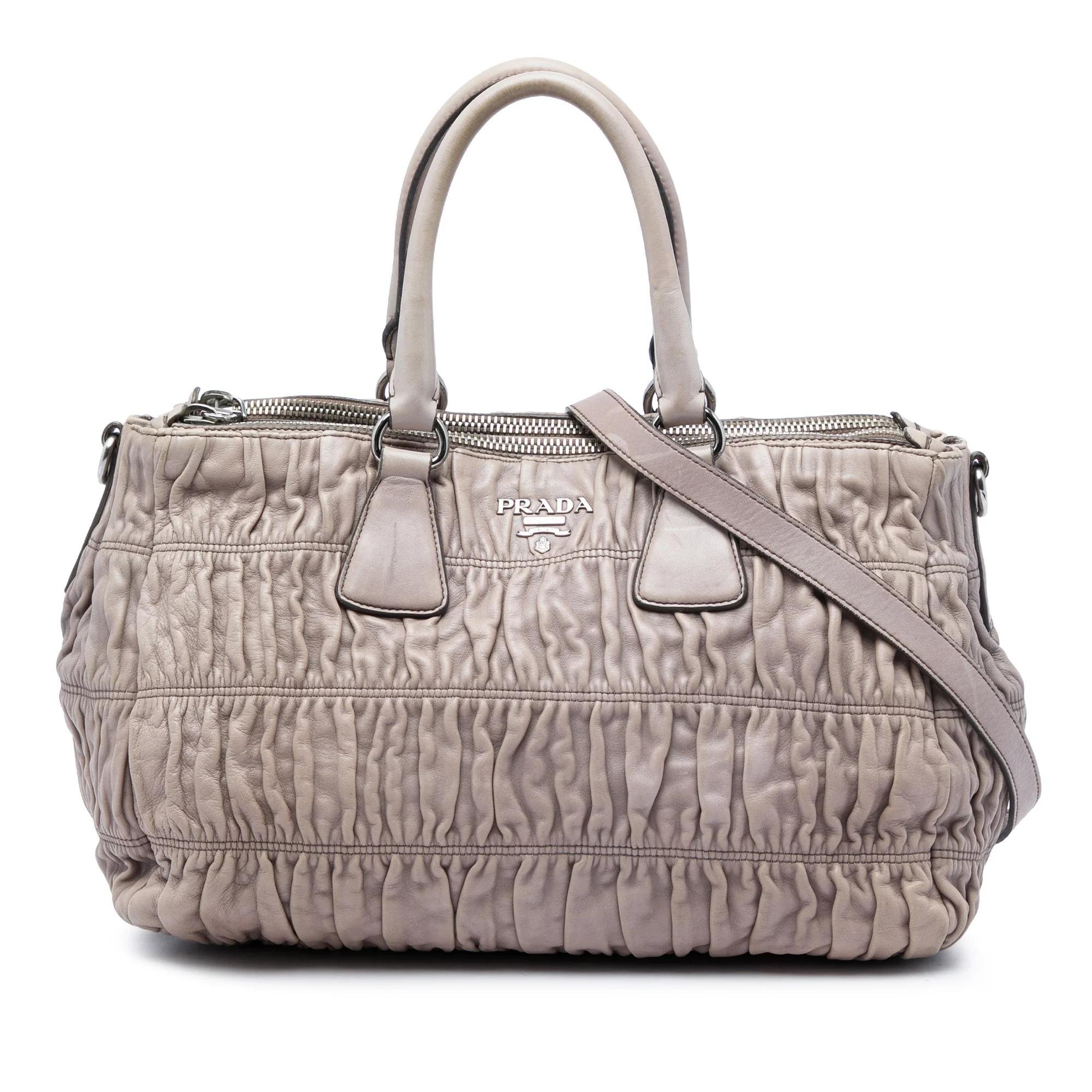 Double leather handbag