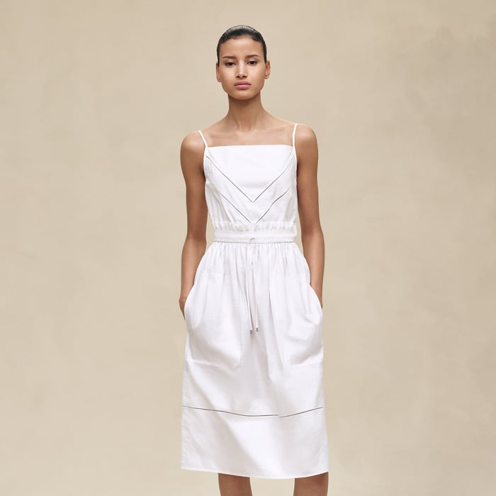 Blanc "Mosaique" Pouch Dress