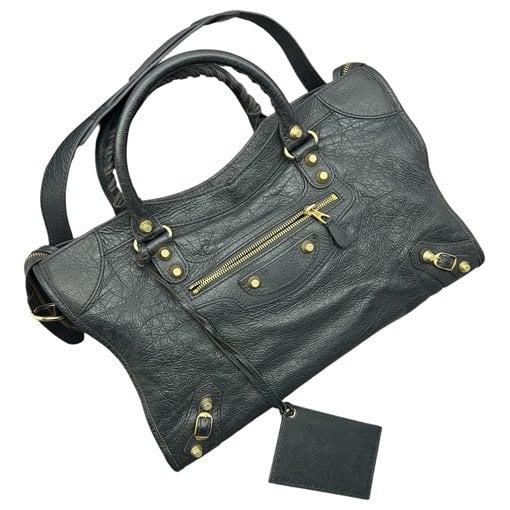 City leather handbag