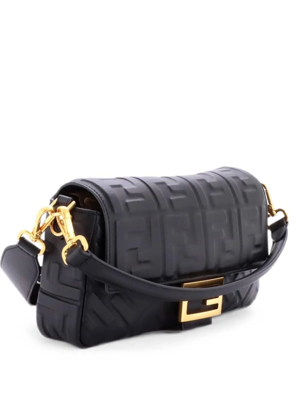 Baguette NM Bag Zucca Embossed Leather Medium crossbody bag