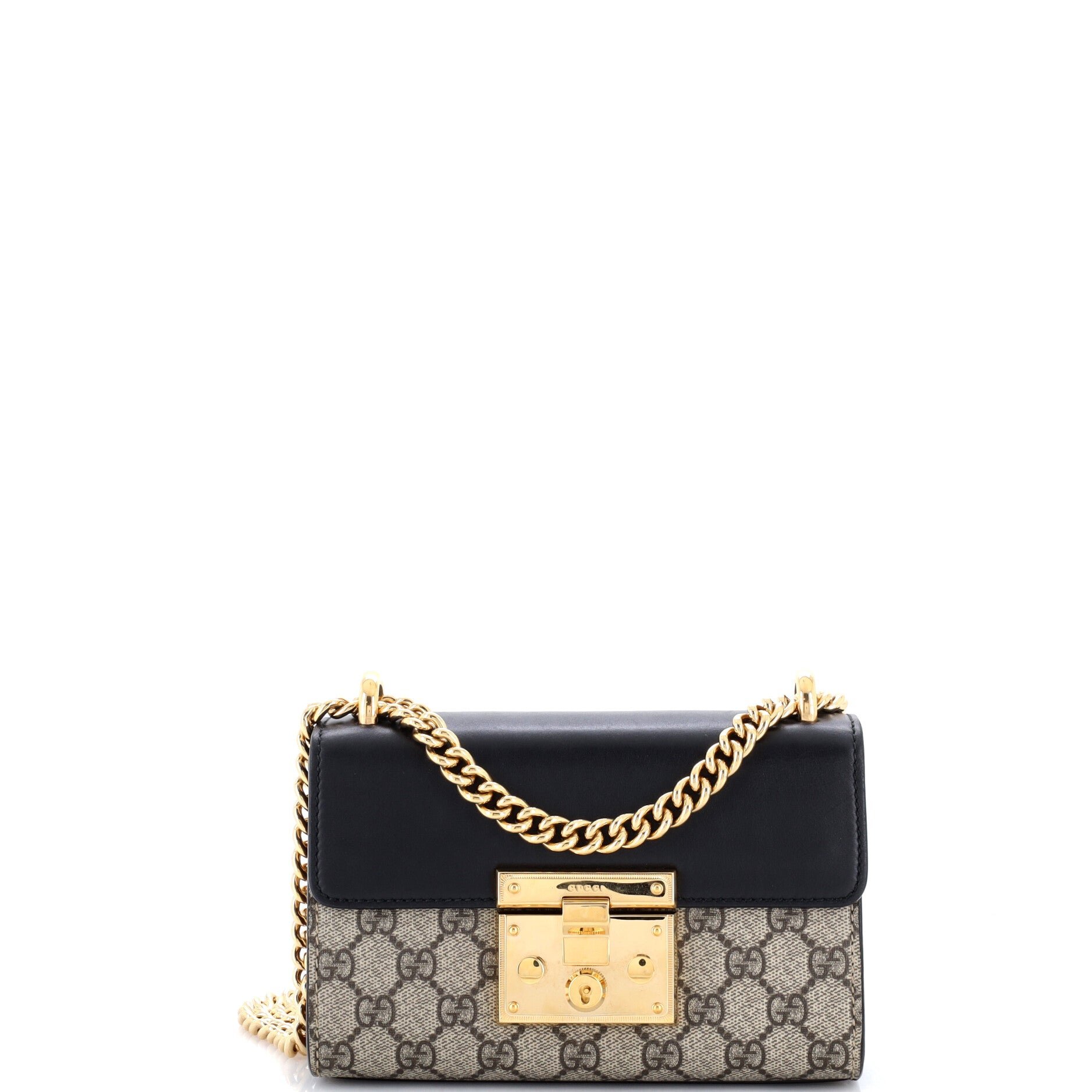 Padlock Shoulder Bag GG Coated Canvas and Leather Small