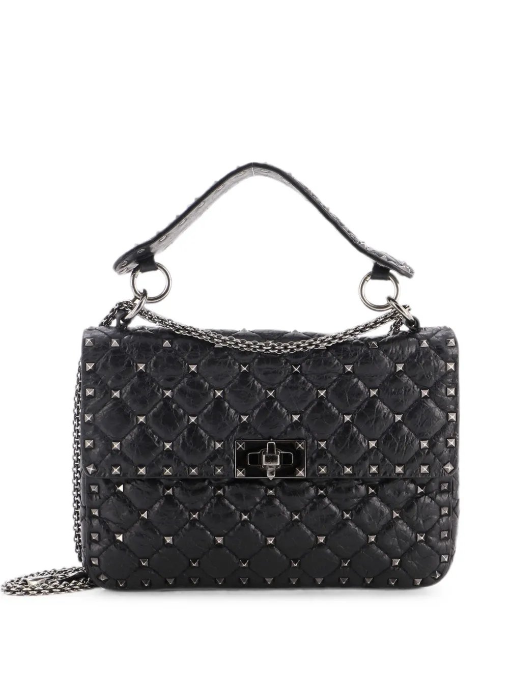 Rockstud Spike Flap Bag Crystal Embellished Quilted Leather Medium shoulder bag