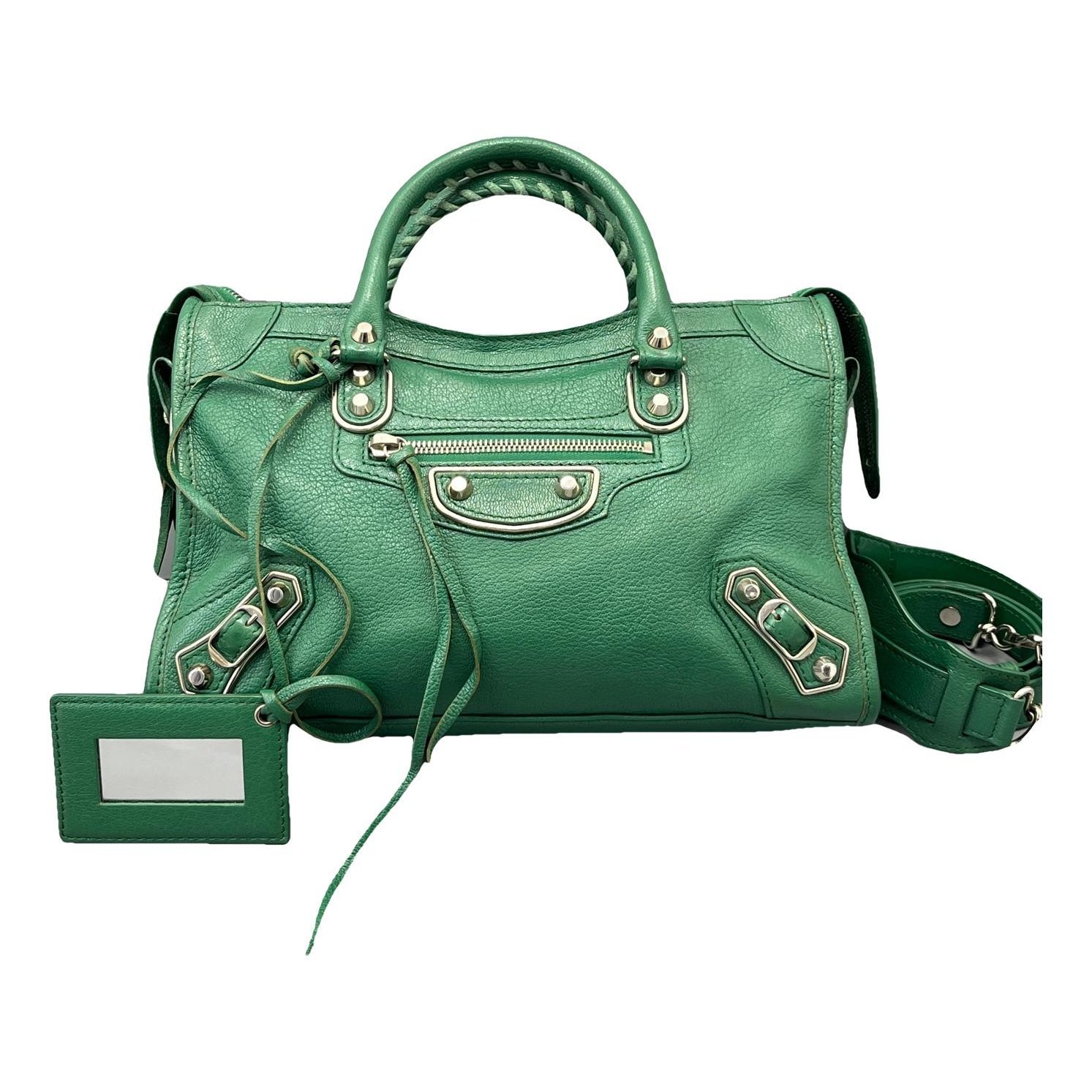 City leather handbag
