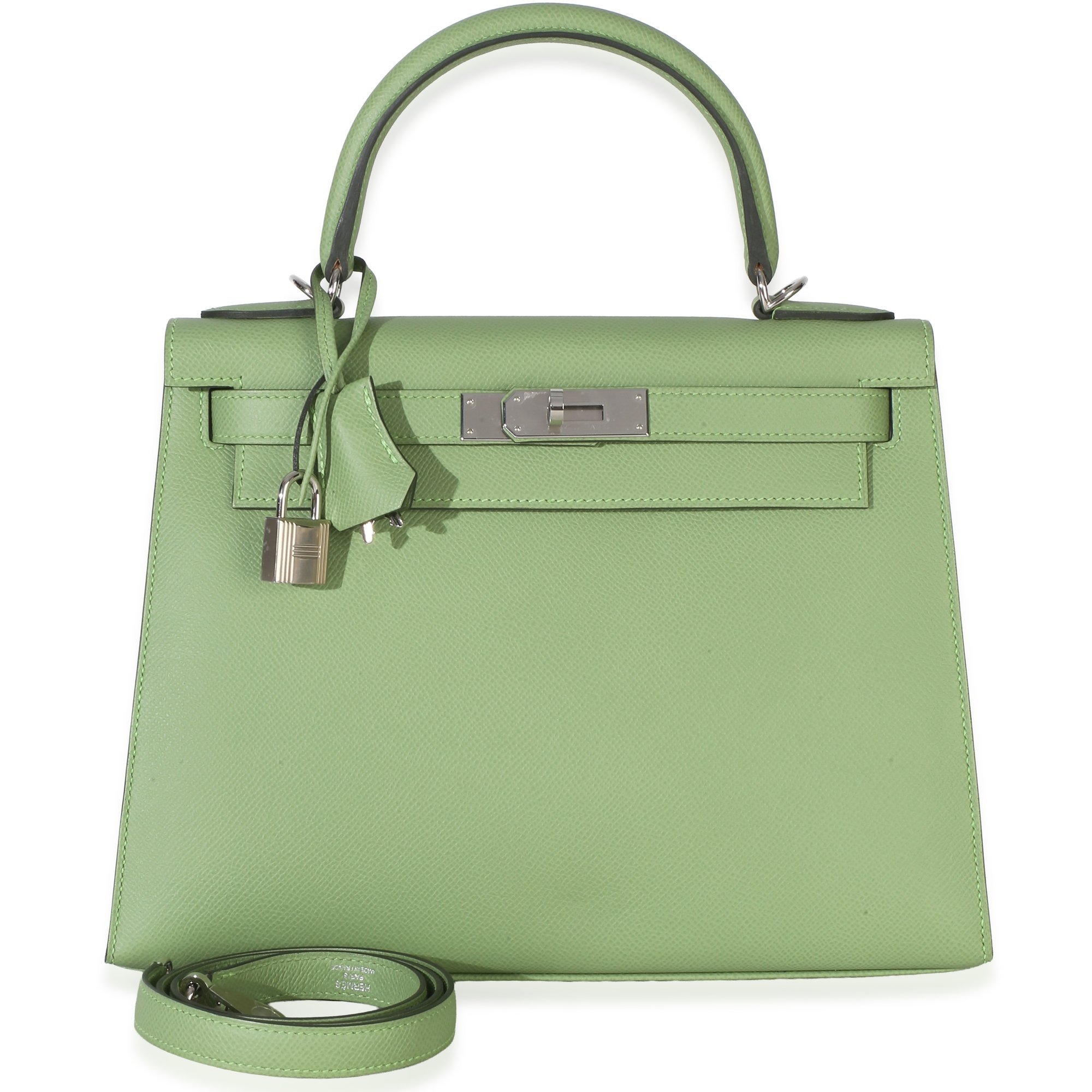 Hermes Kelly 28 Handbag Vert Criquet Epsom Leather 1837