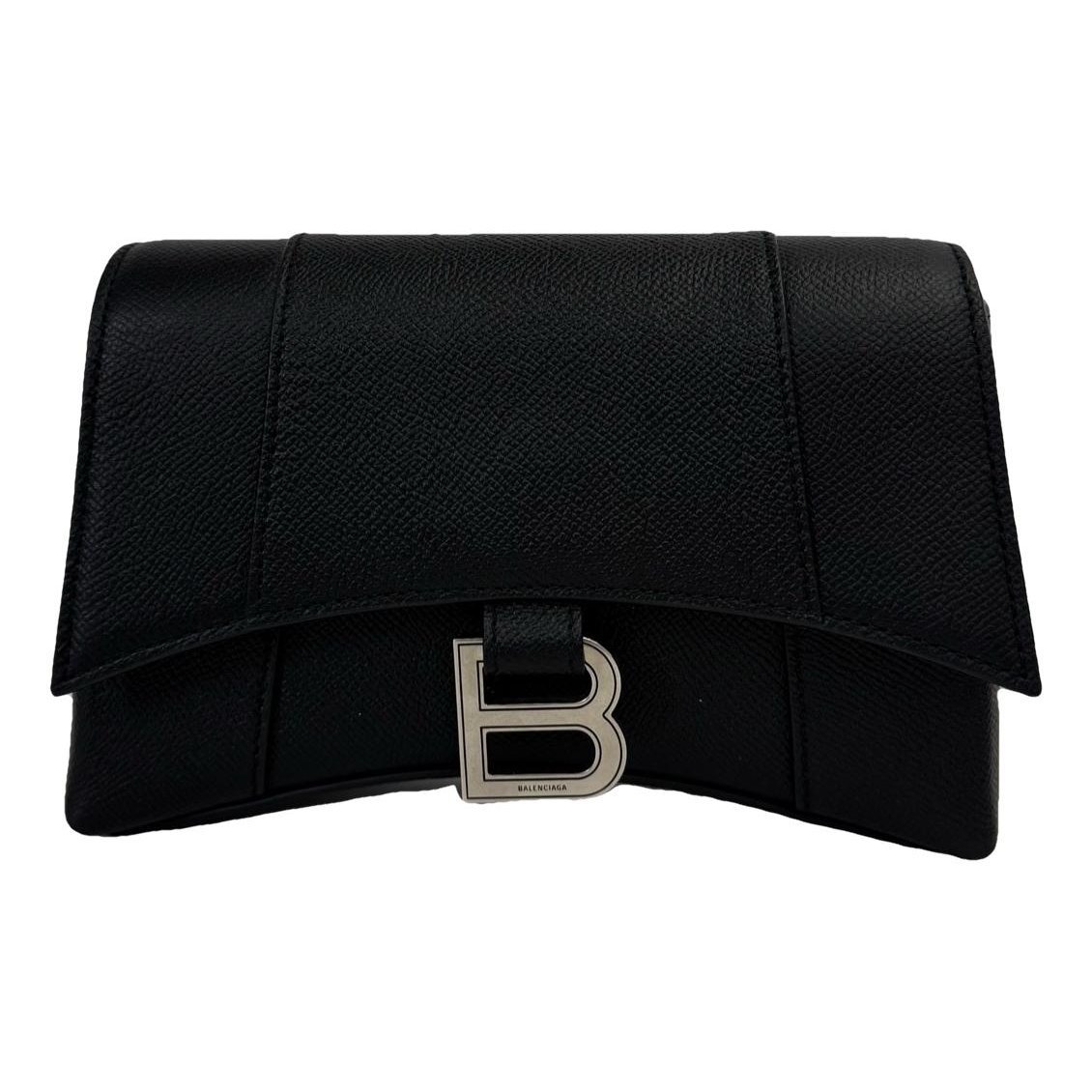 Hourglass leather handbag