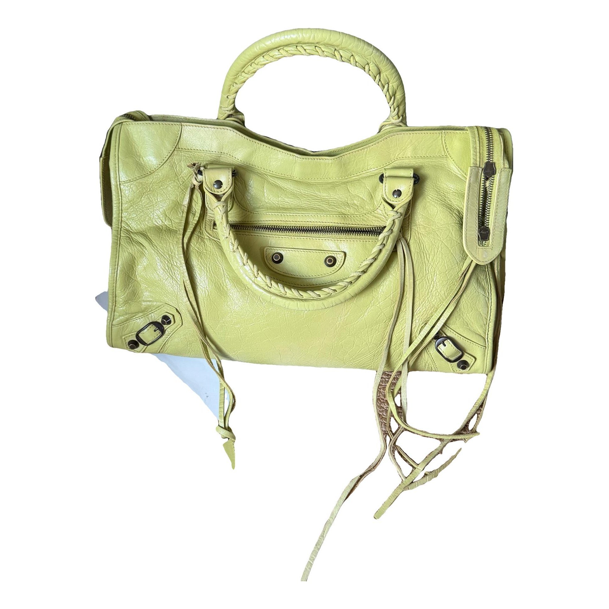 City leather handbag