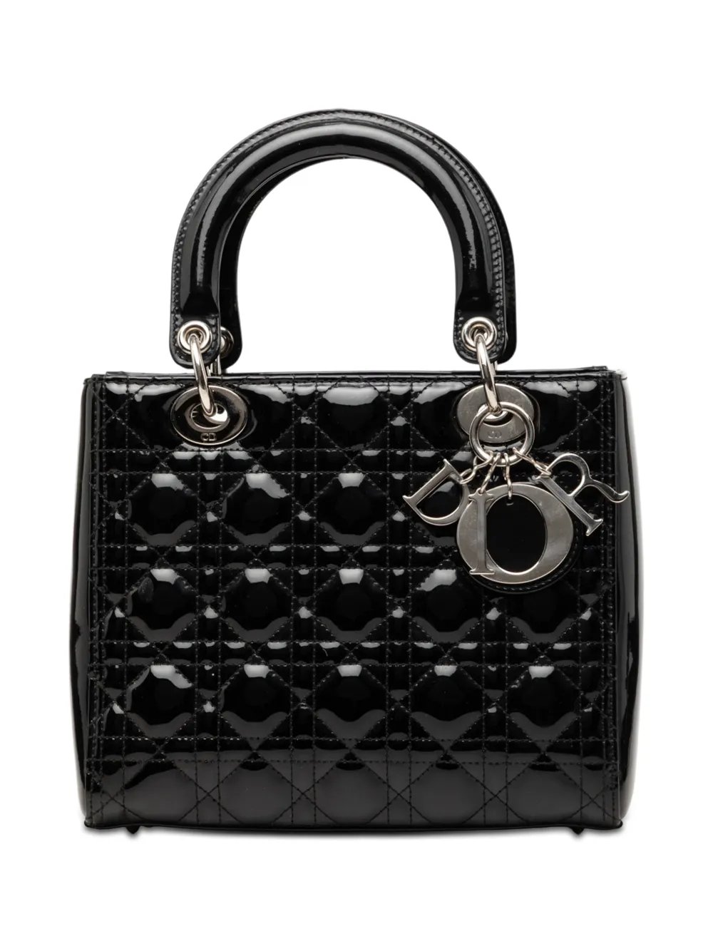 2018 Medium Patent Cannage Lady Dior satchel