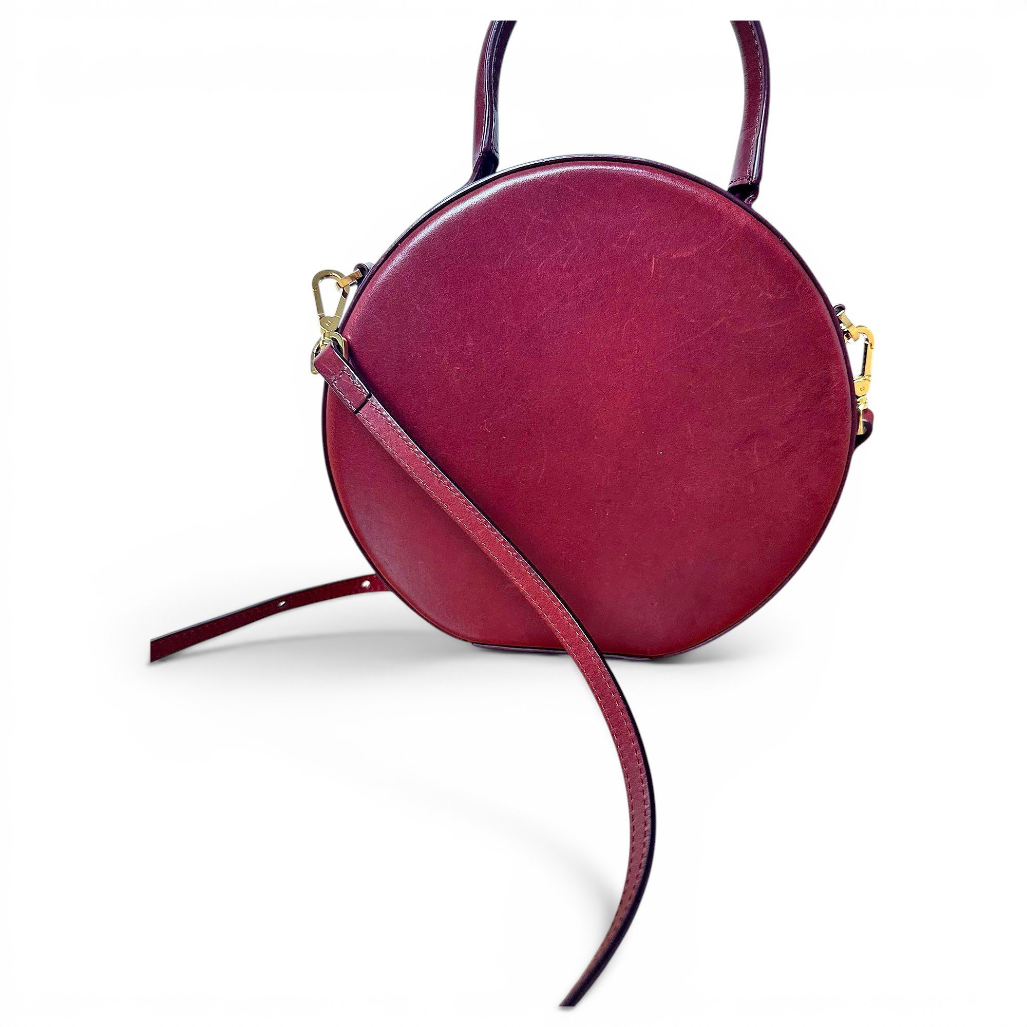Circle leather crossbody bag