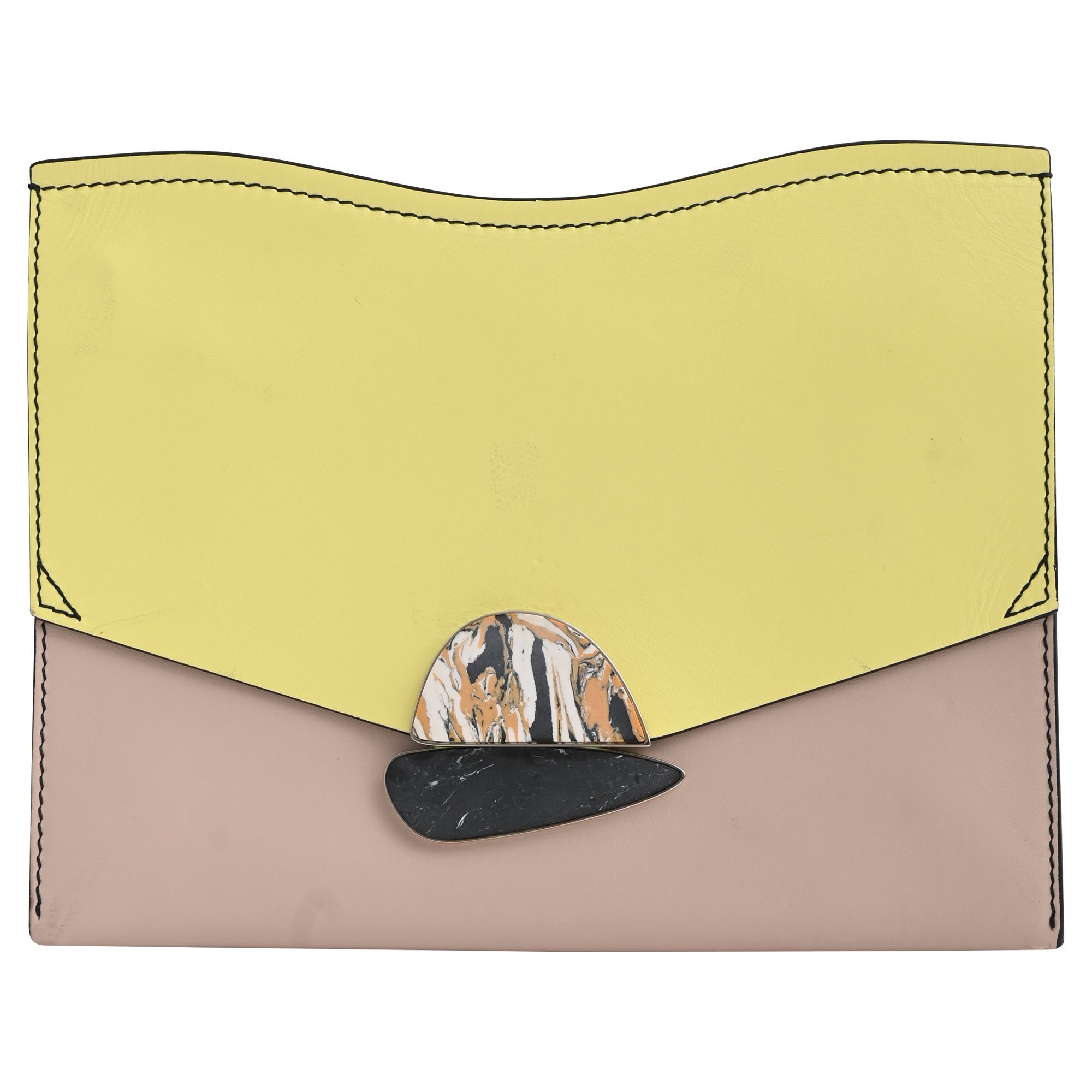 Leather clutch bag