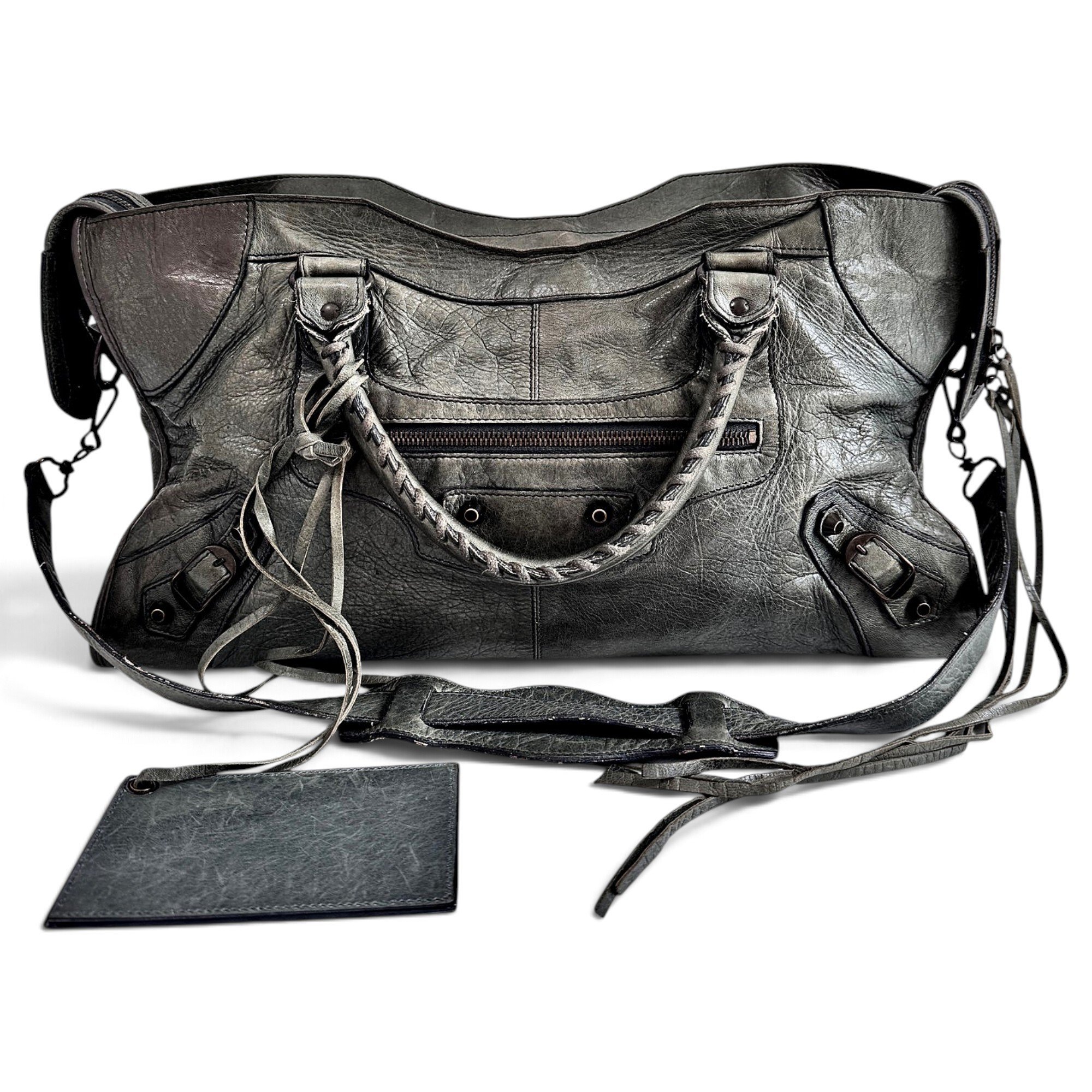 City leather handbag