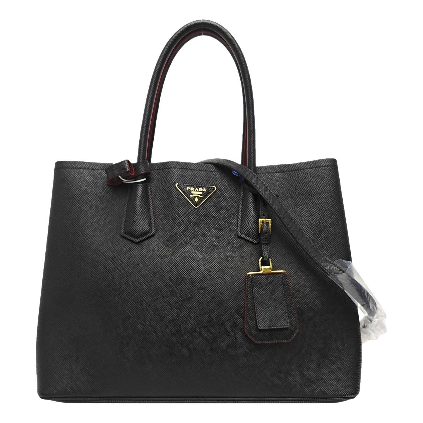 Double leather handbag