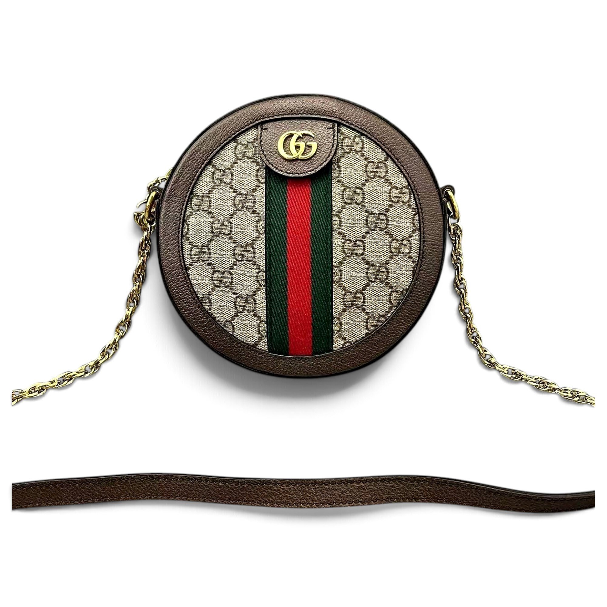 Ophidia Round leather crossbody bag