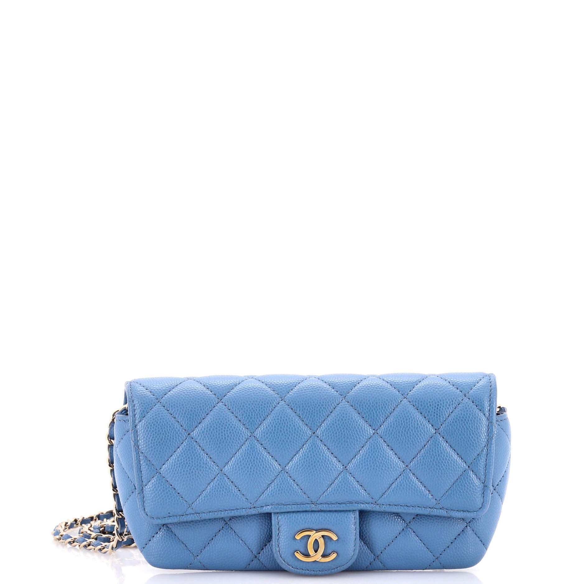 Classic Sunglasses Case with Chain Quilted Caviar