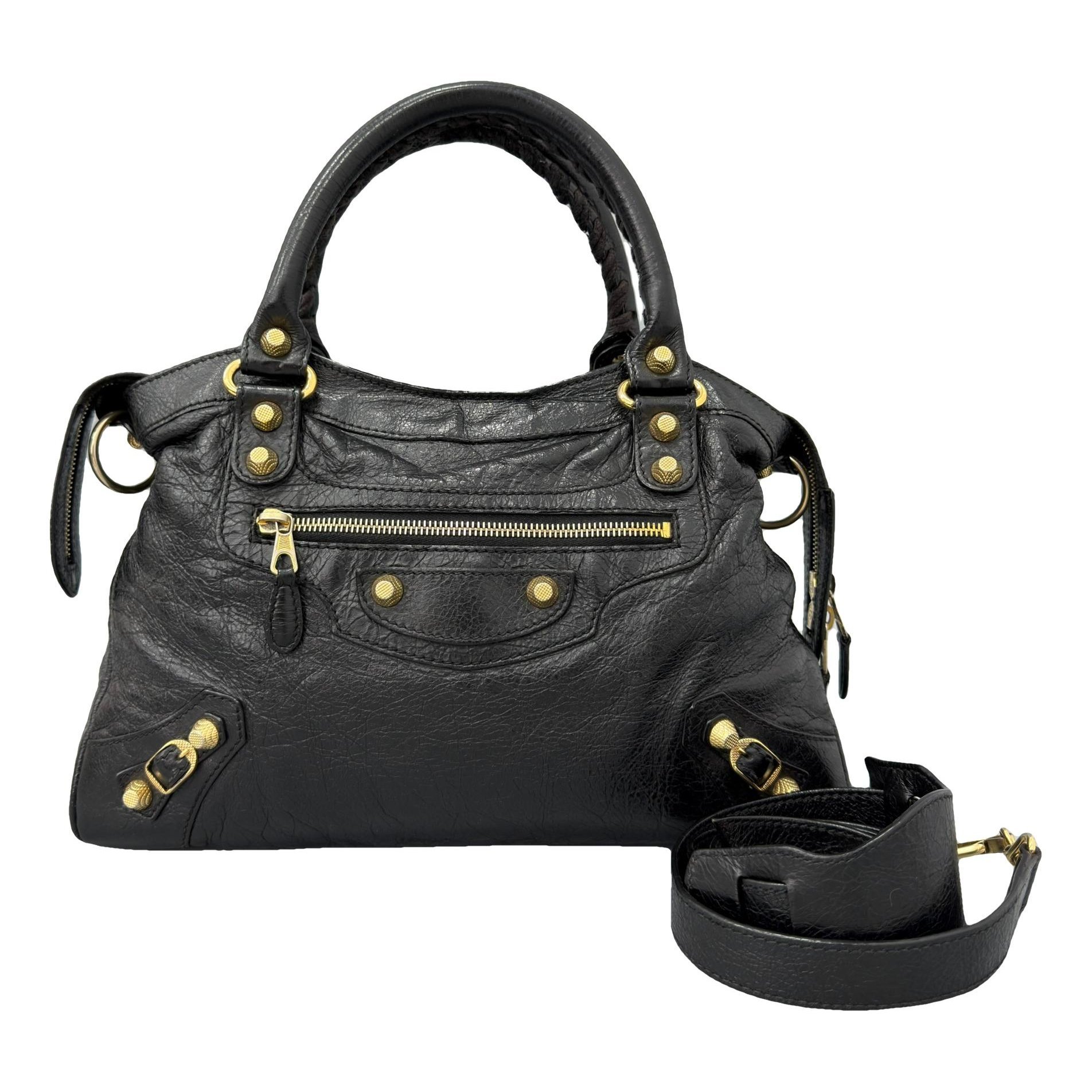 City leather handbag