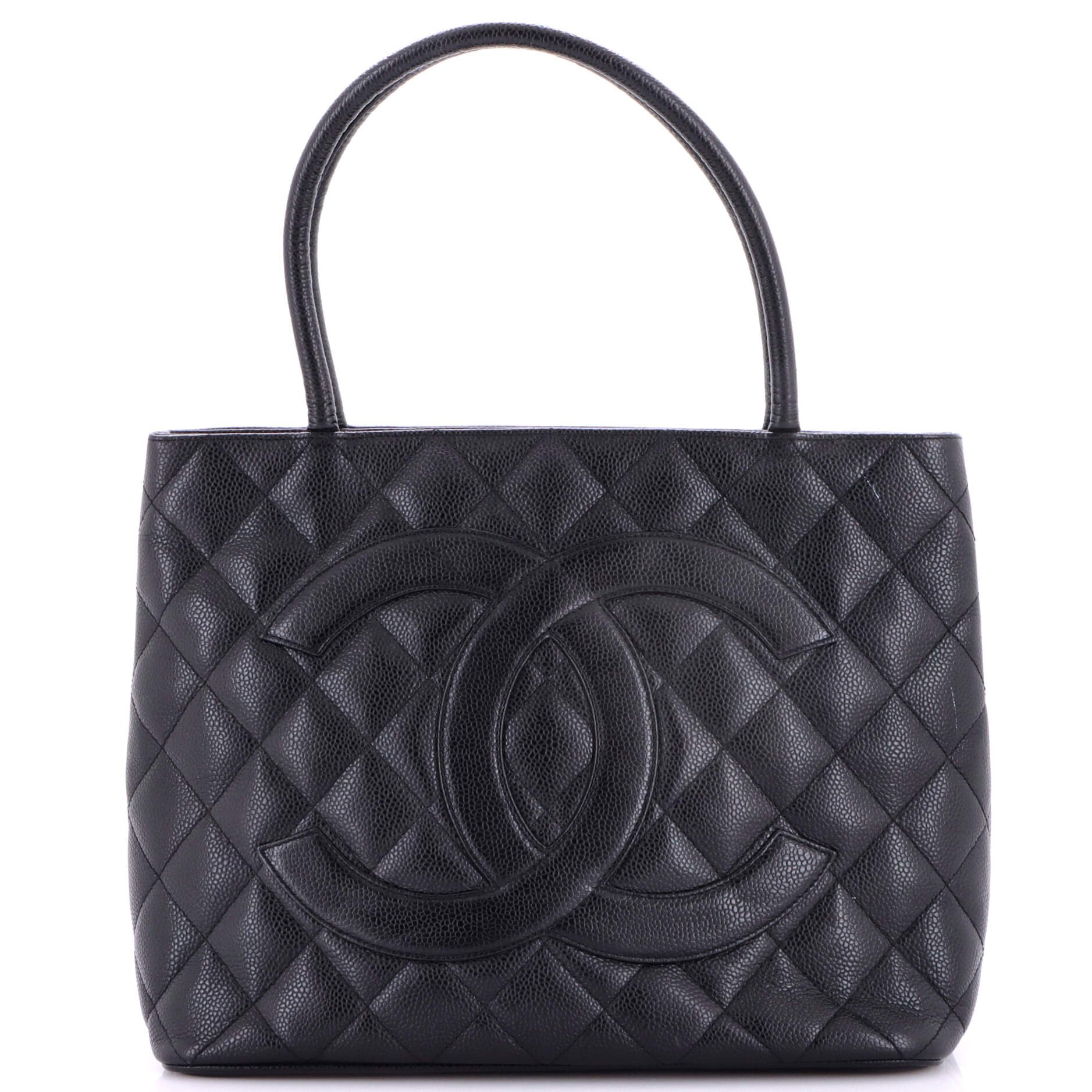 Medallion Tote Quilted Caviar