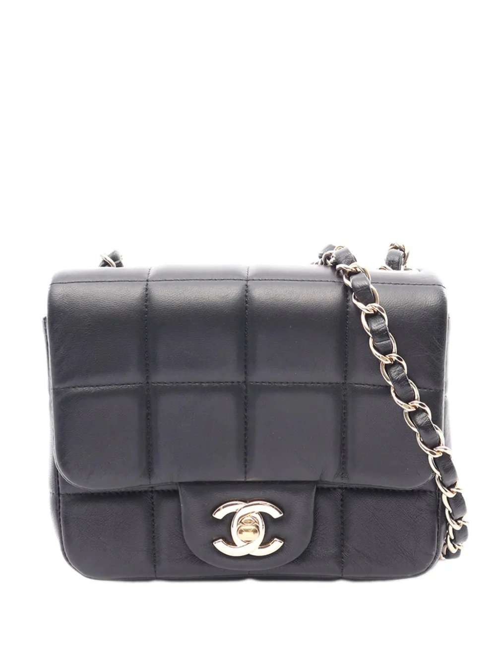 2021-2026 Mini Square Lambskin Chocolate Bar Flap crossbody bag