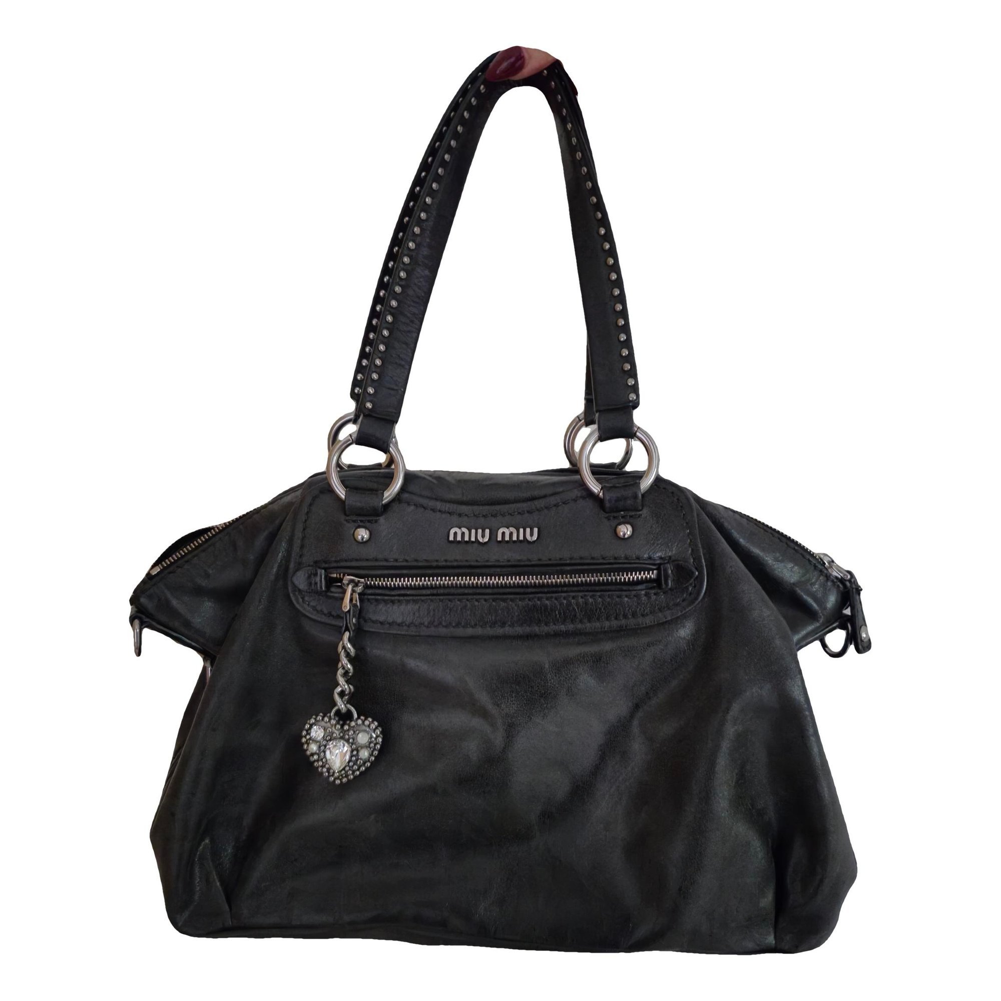 Bow bag leather handbag