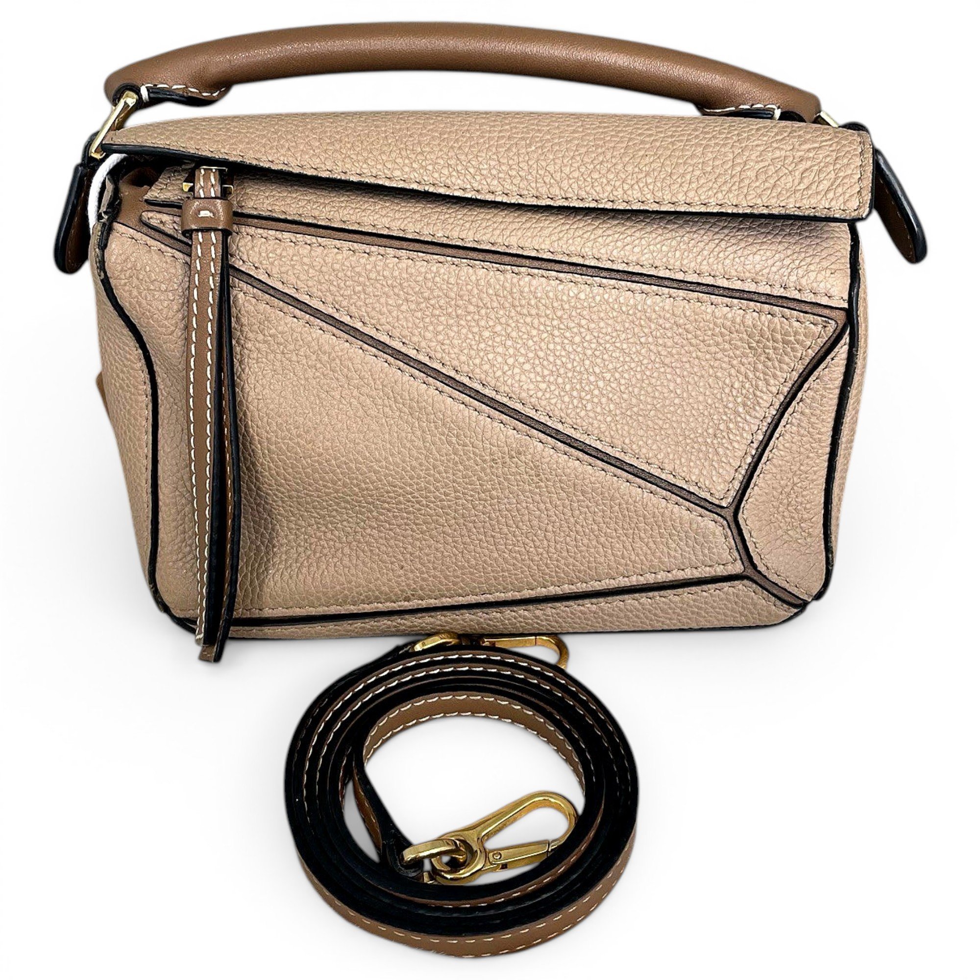 Puzzle leather handbag