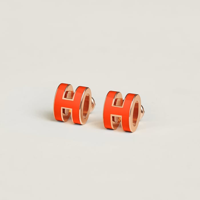 Orange Field Mini Pop H Earrings