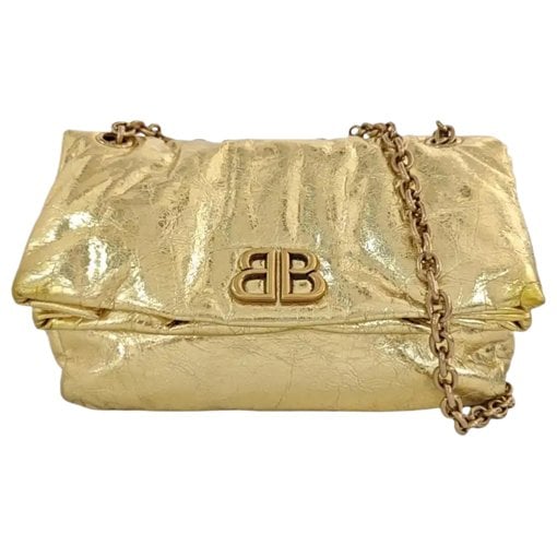 BB chain leather crossbody bag