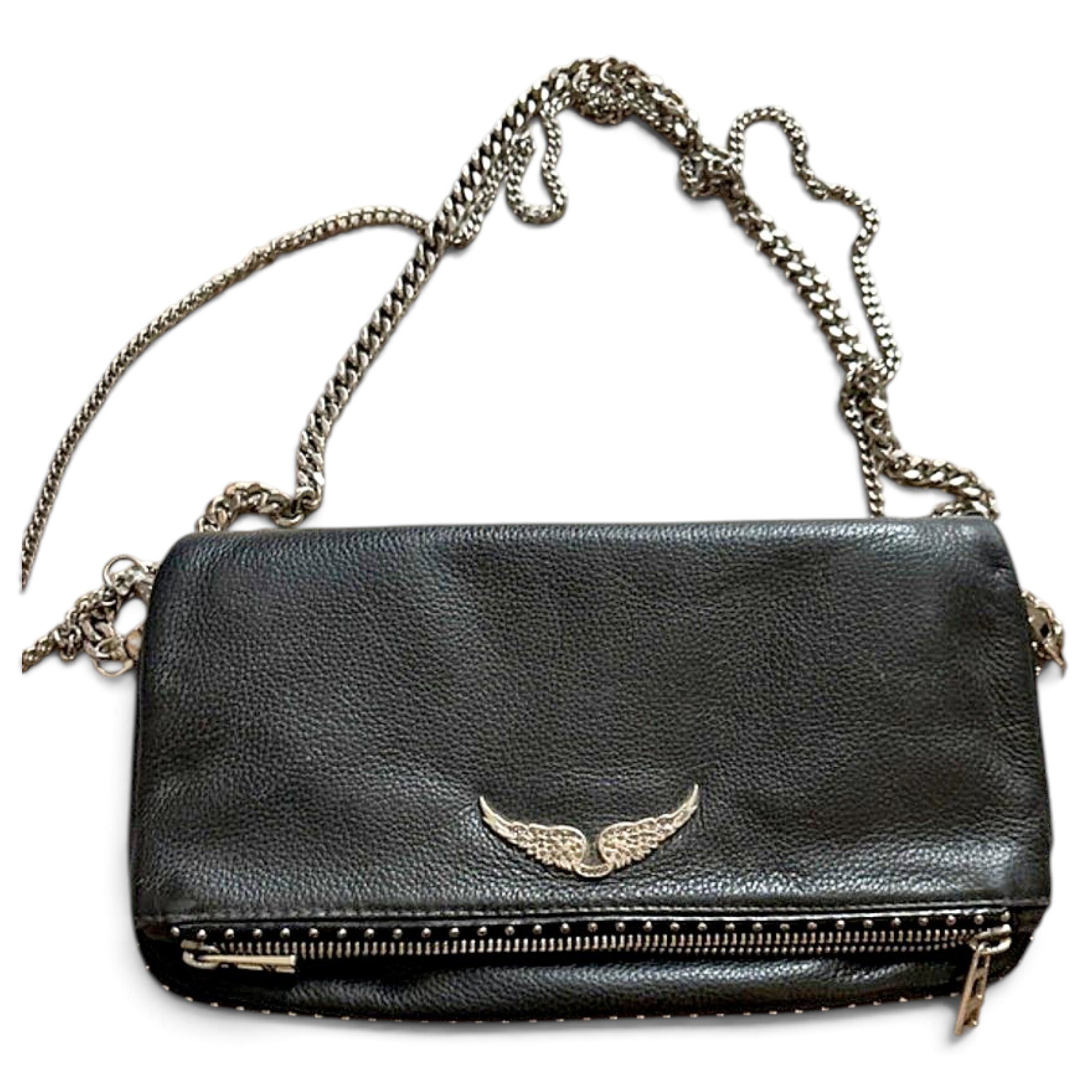 Rock leather clutch bag