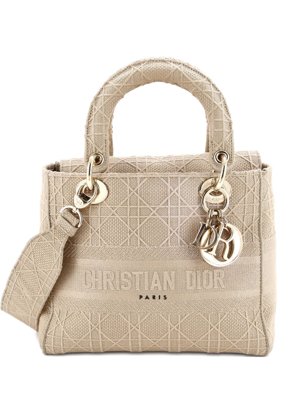 Lady D-Lite Bag Cannage Embroidered Canvas Medium satchel