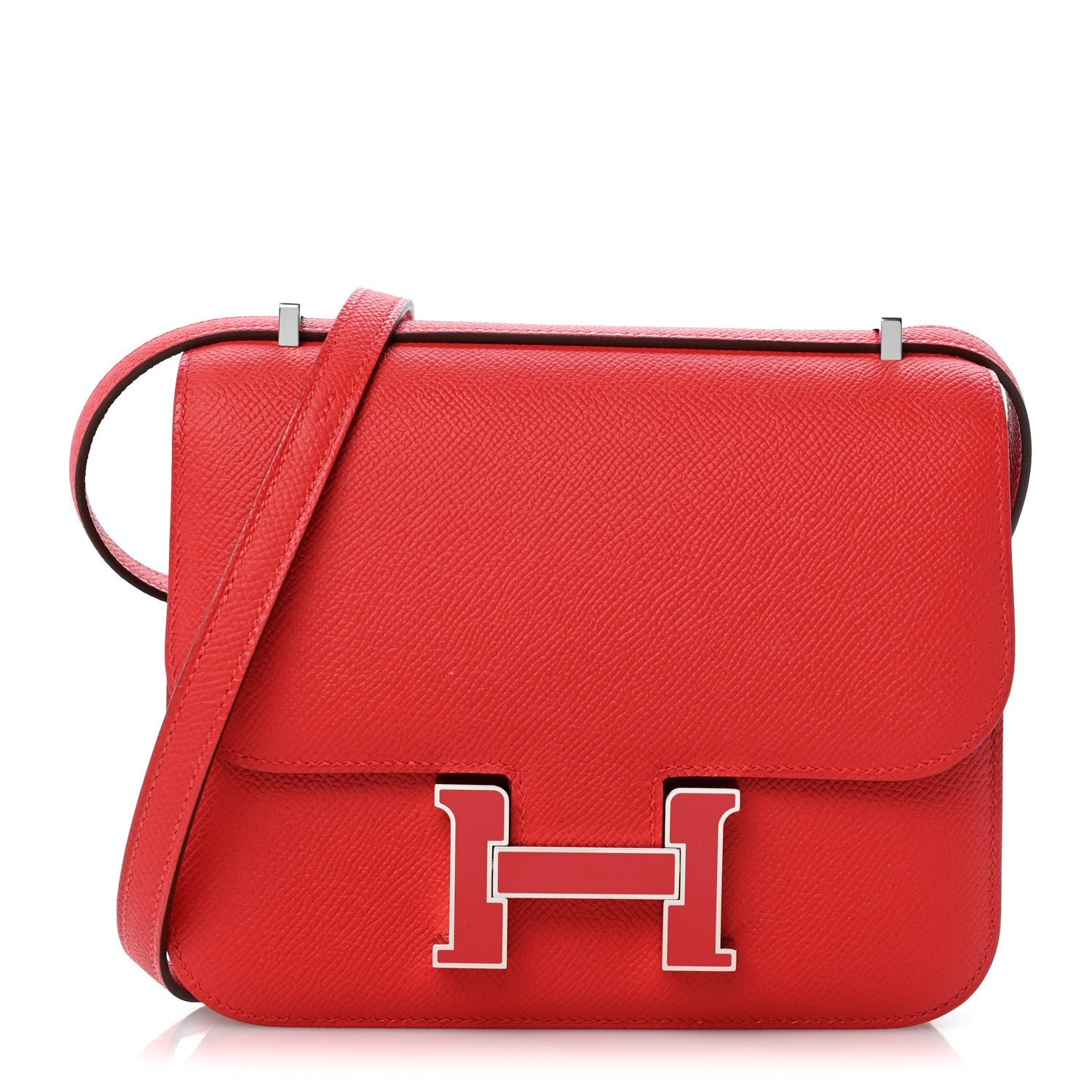 Hermes Epsom Enamel Constance 18 Rouge de Coeur Rubis