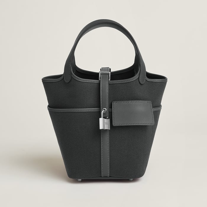 Gris Misty Picotin Lock 18 Pocket Bag