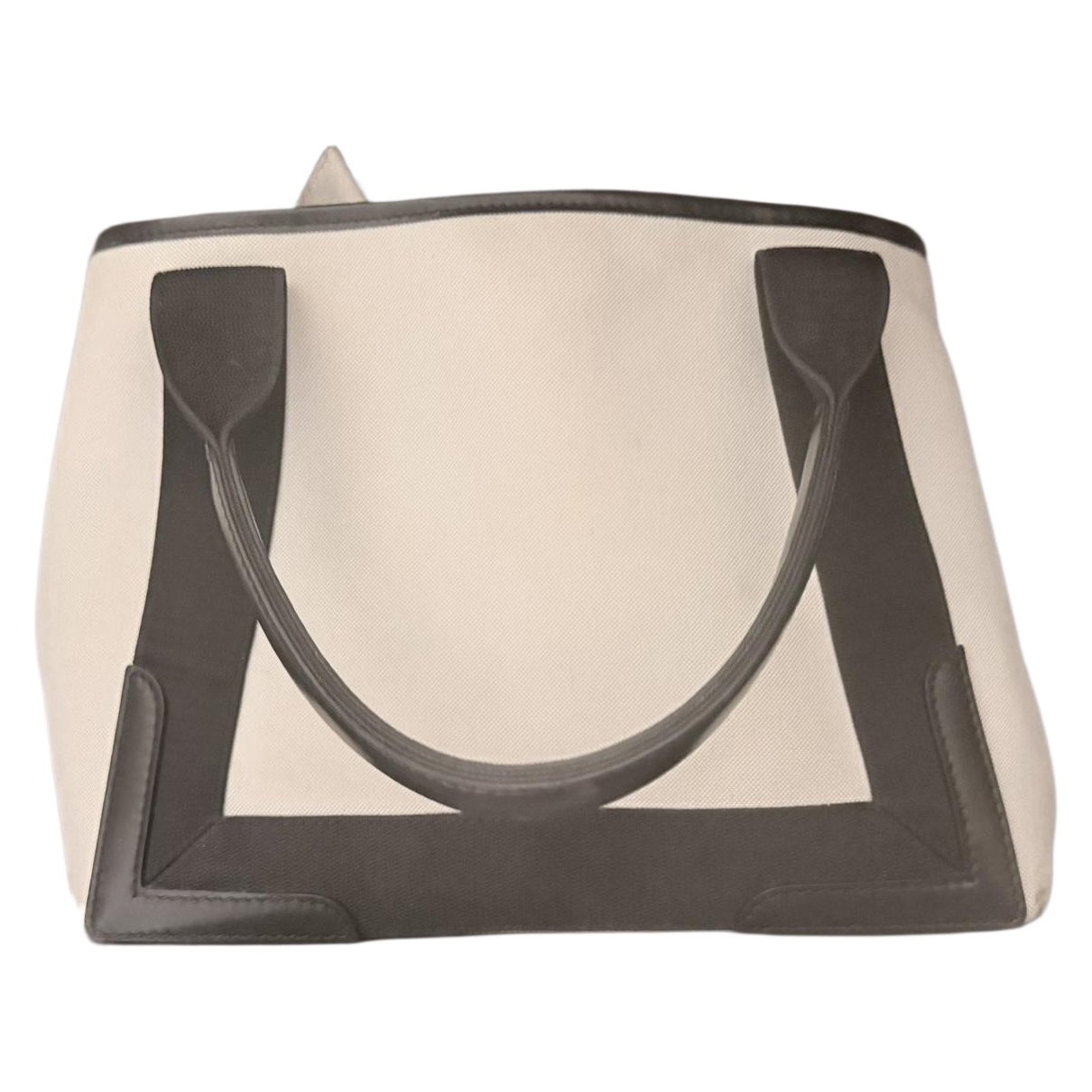 Navy cabas leather tote
