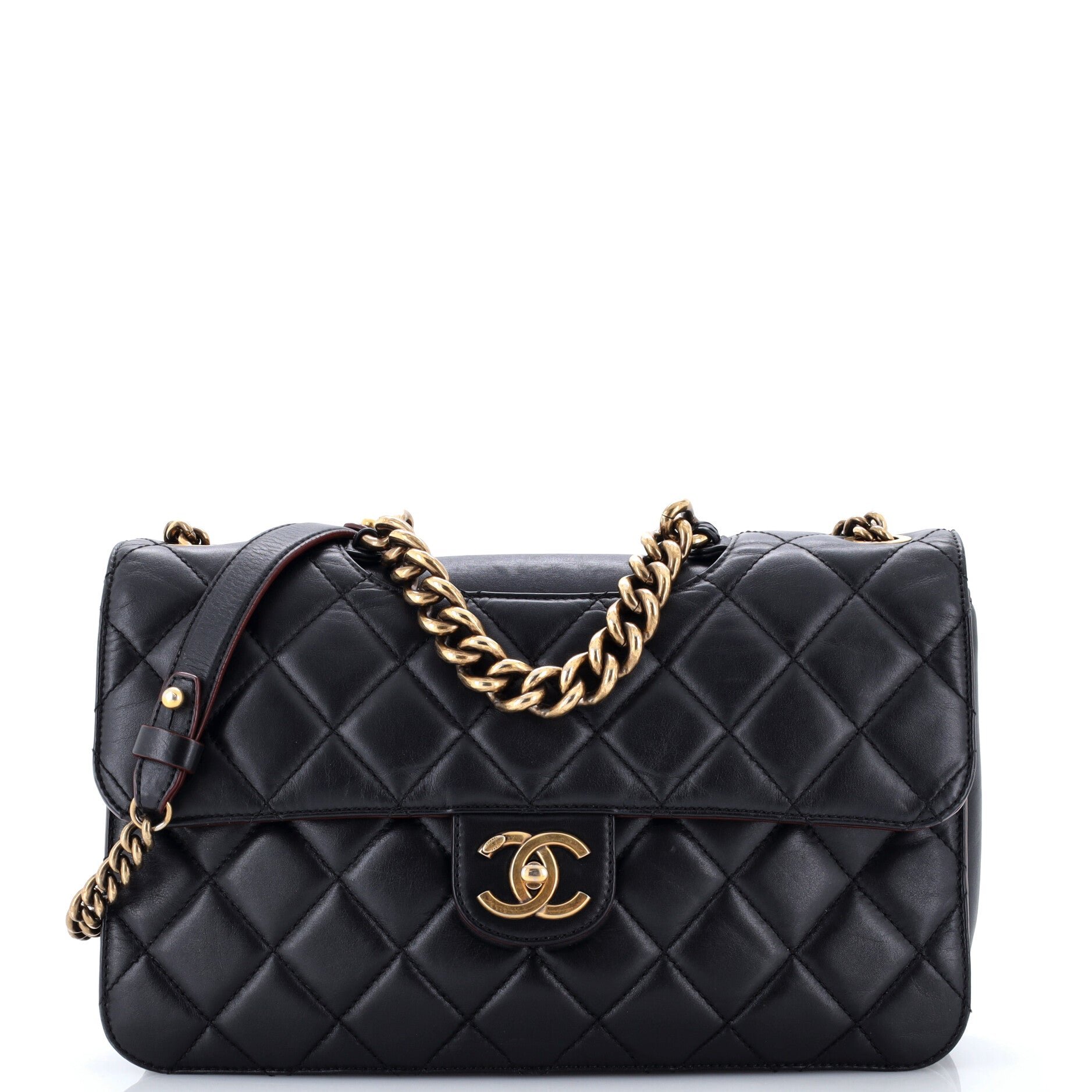Perfect Edge Flap Bag Quilted Calfskin Jumbo
