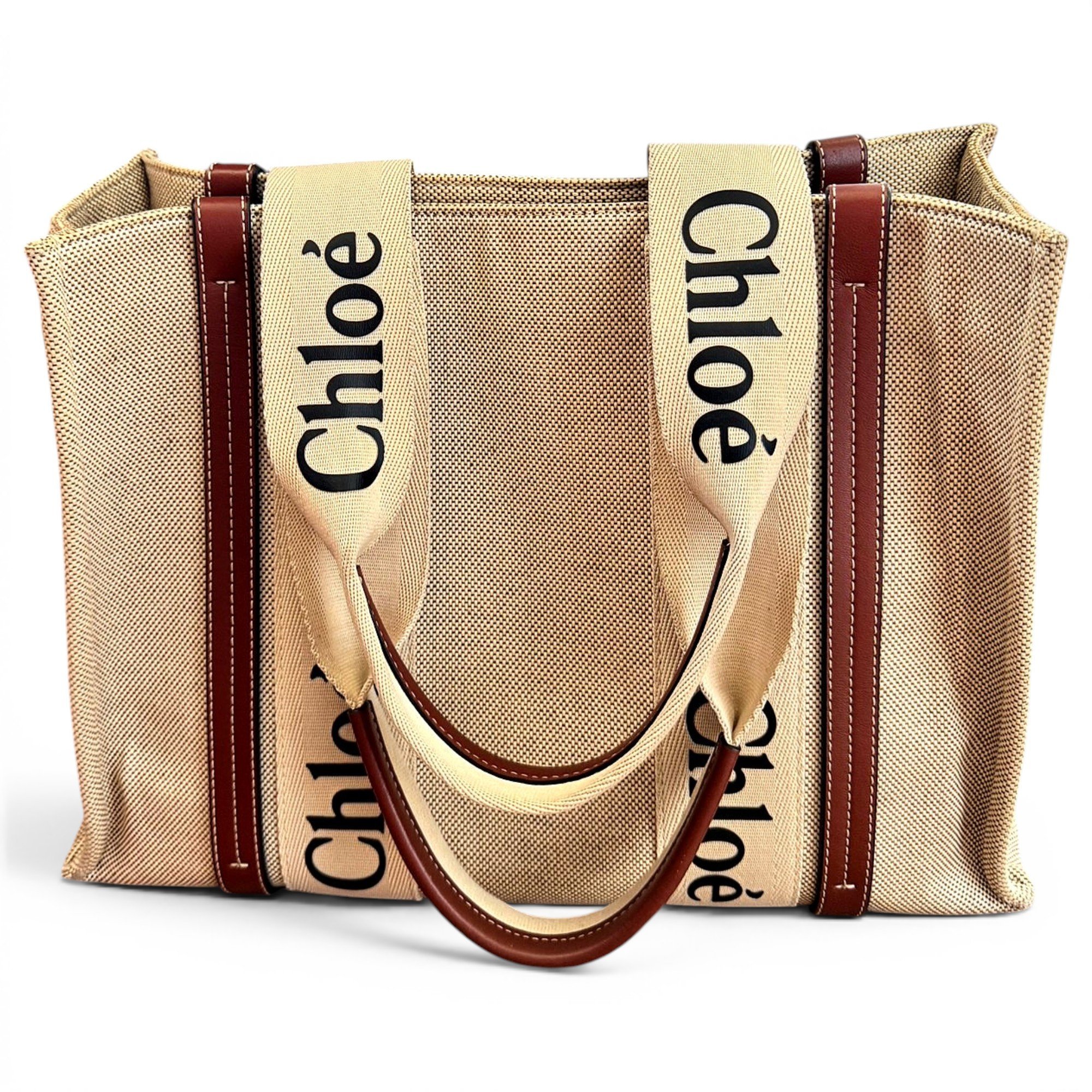 Chloe Woody leather tote
