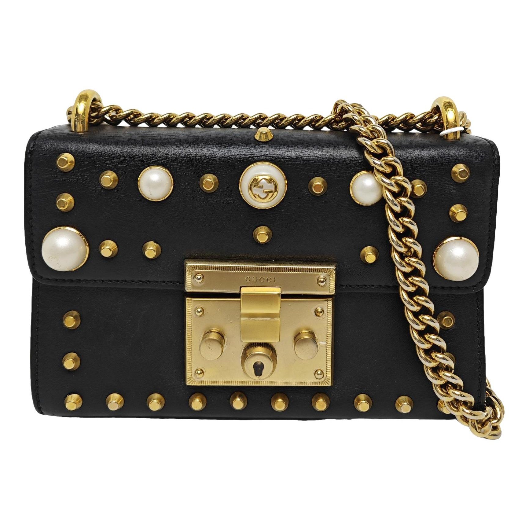 Padlock leather handbag