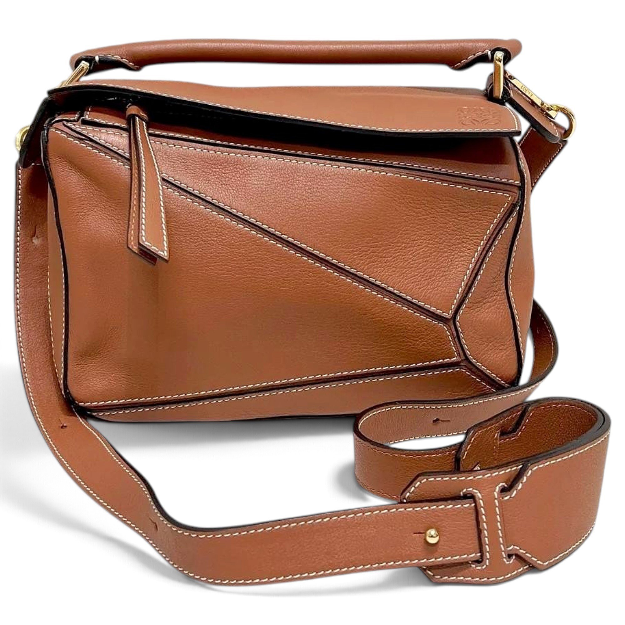 Puzzle leather crossbody bag