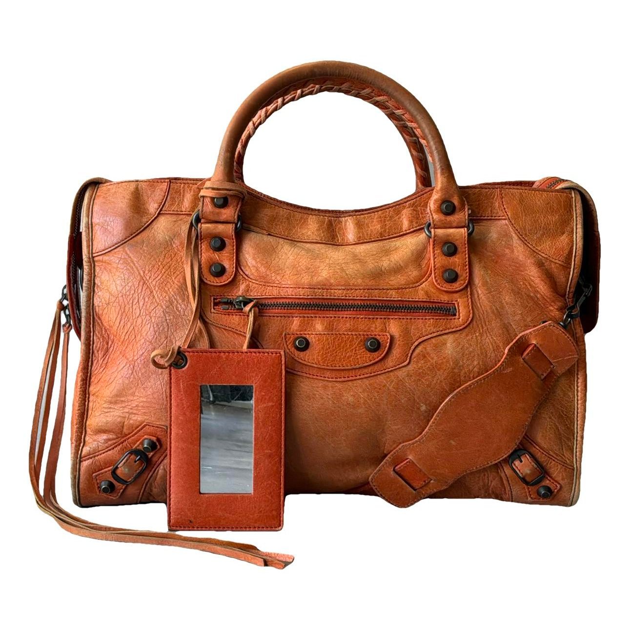 City leather handbag