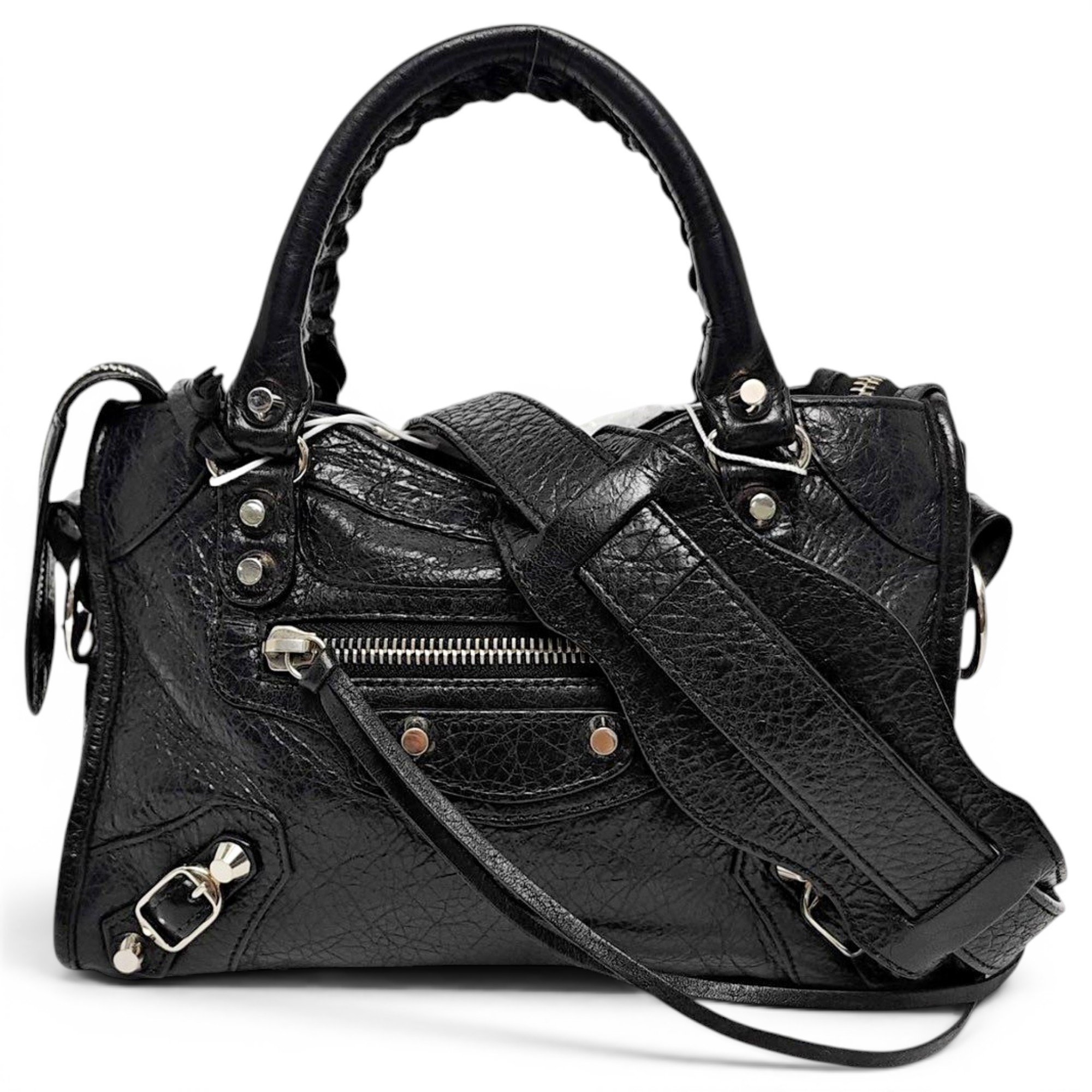 City leather handbag