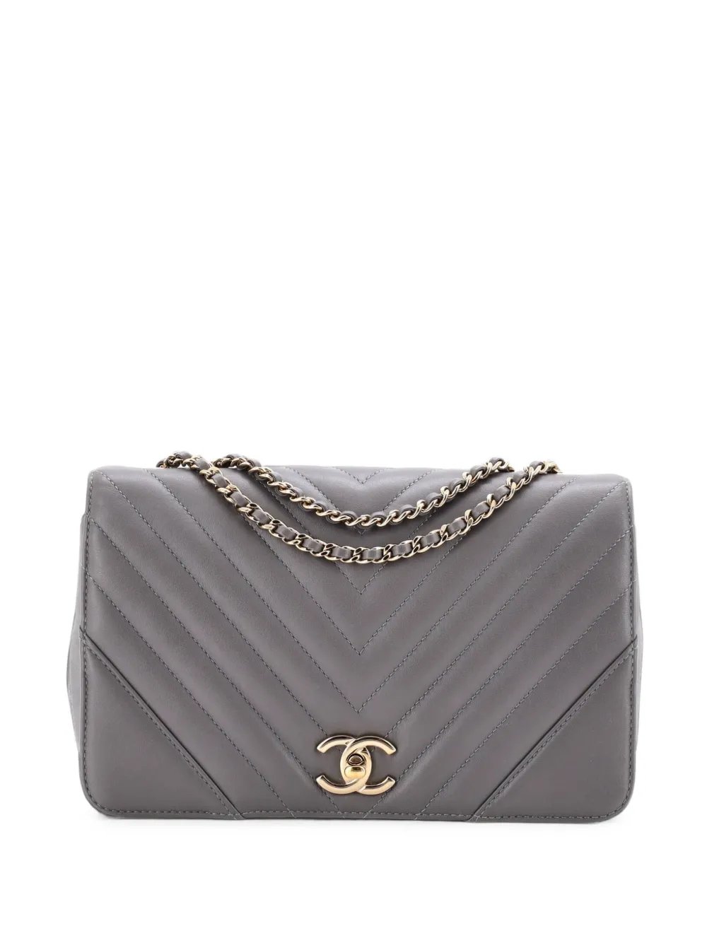 Statement Flap Bag Chevron Calfskin Small shoulder bag