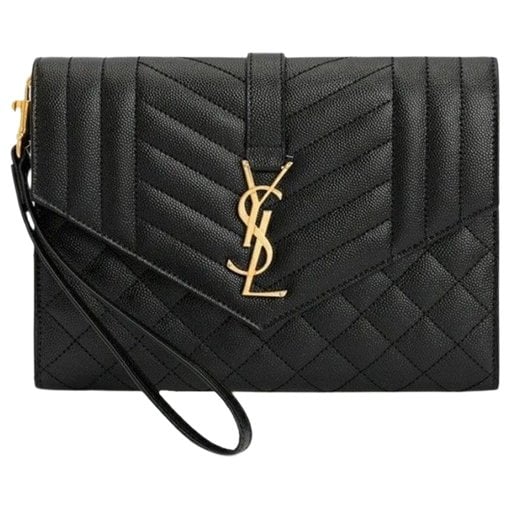 Leather clutch bag