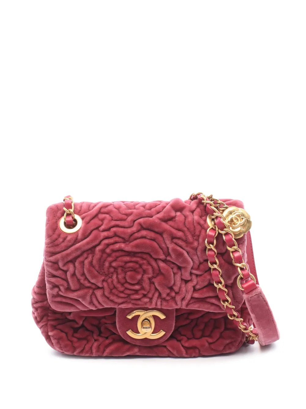 2021-2026 Mini Velvet Camellia Flap shoulder bag