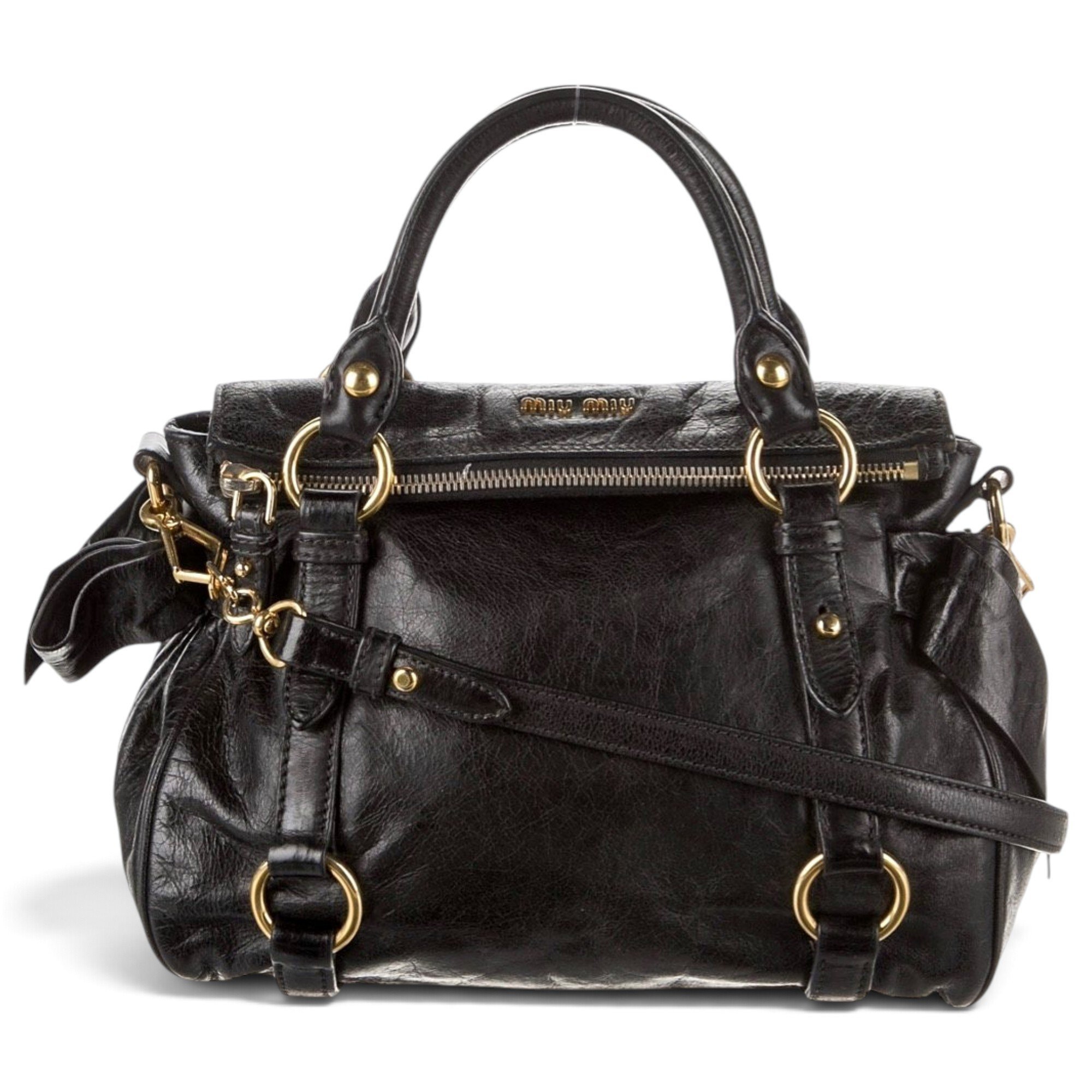 Bow bag leather satchel