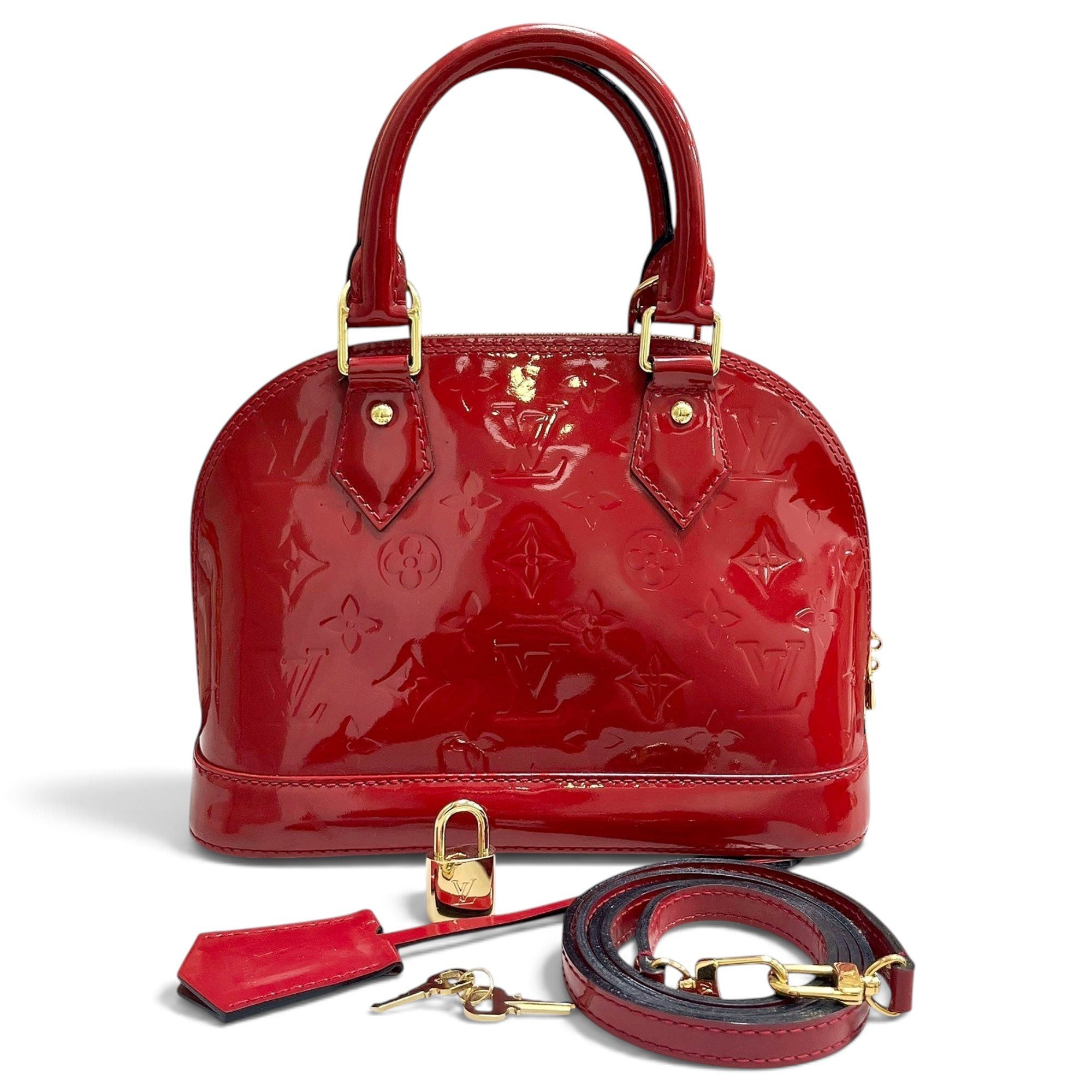 Louis Vuitton Alma BB patent leather handbag