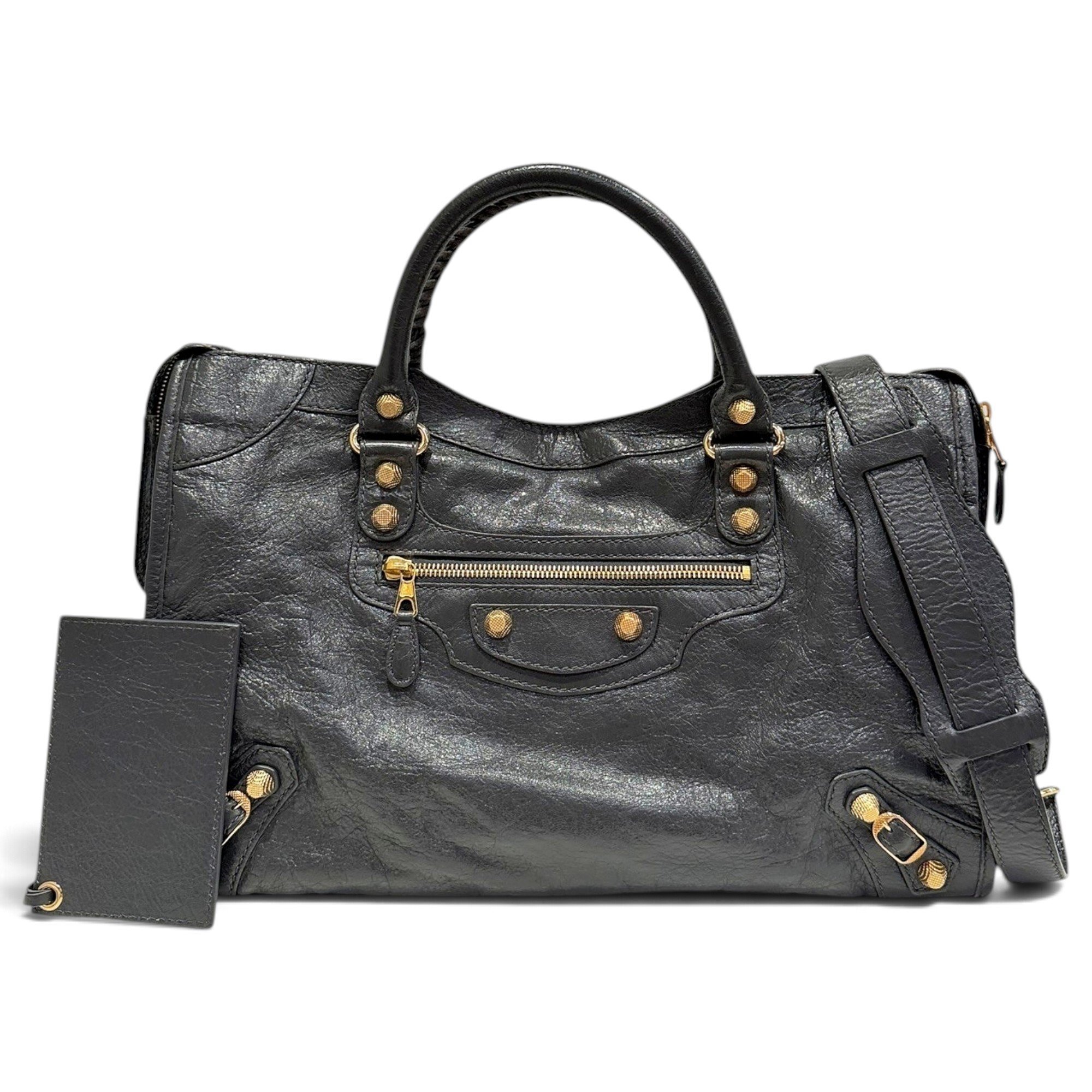 City leather handbag
