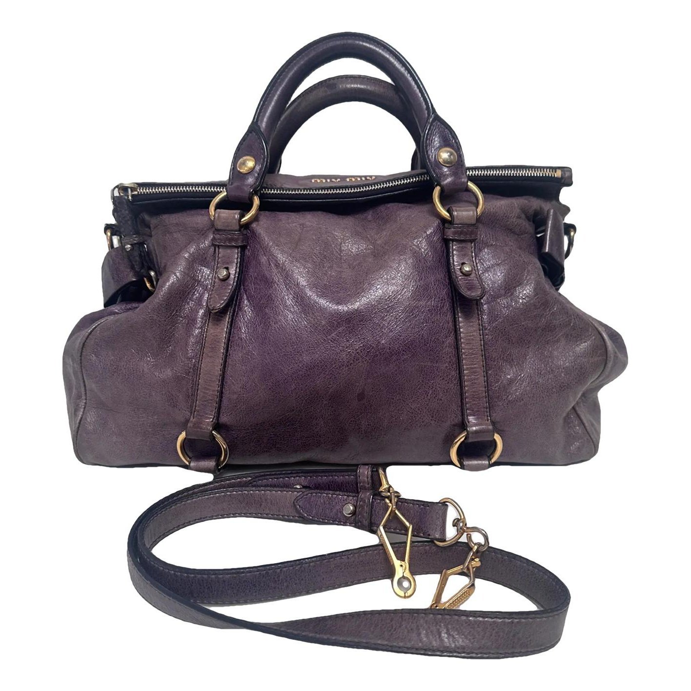 Bow bag leather handbag