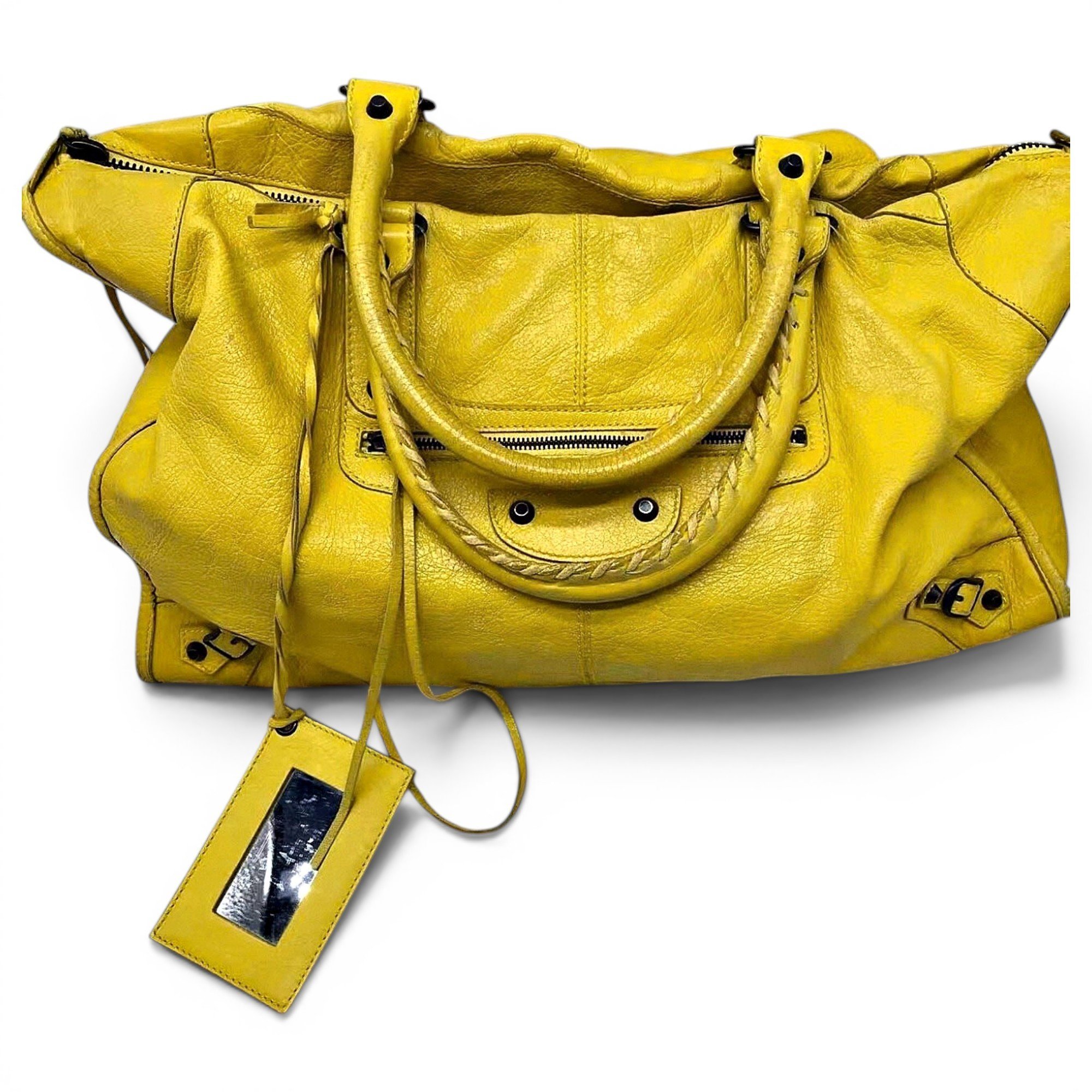 City leather handbag