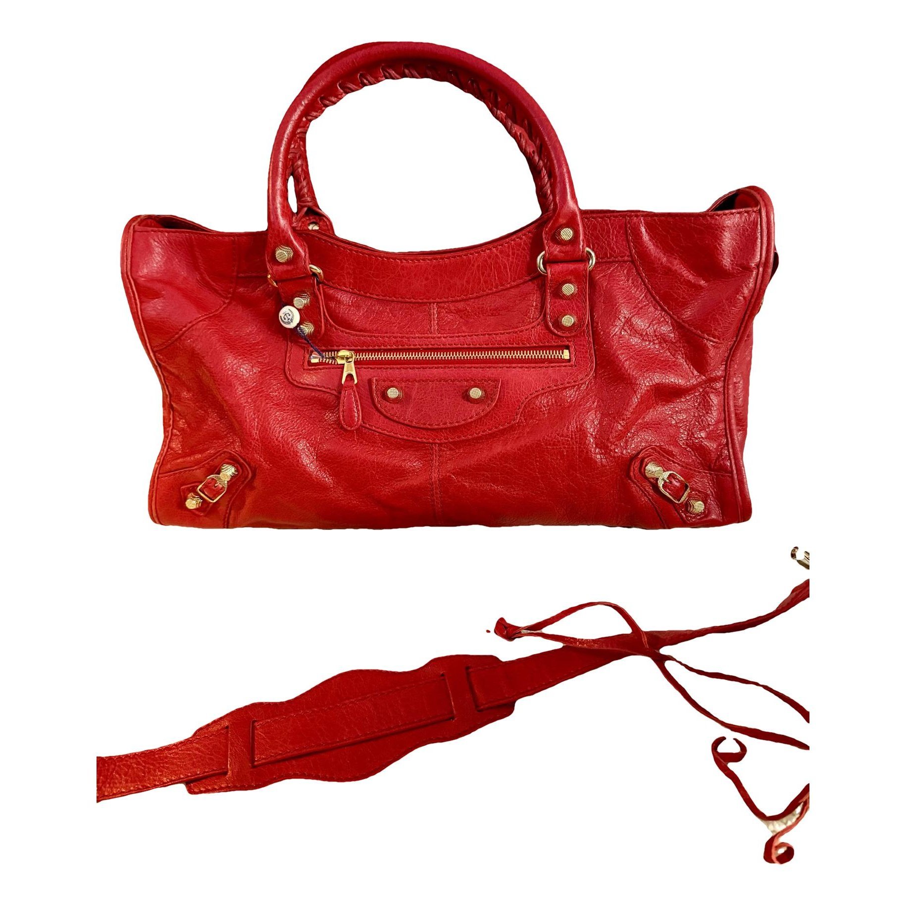 City leather handbag