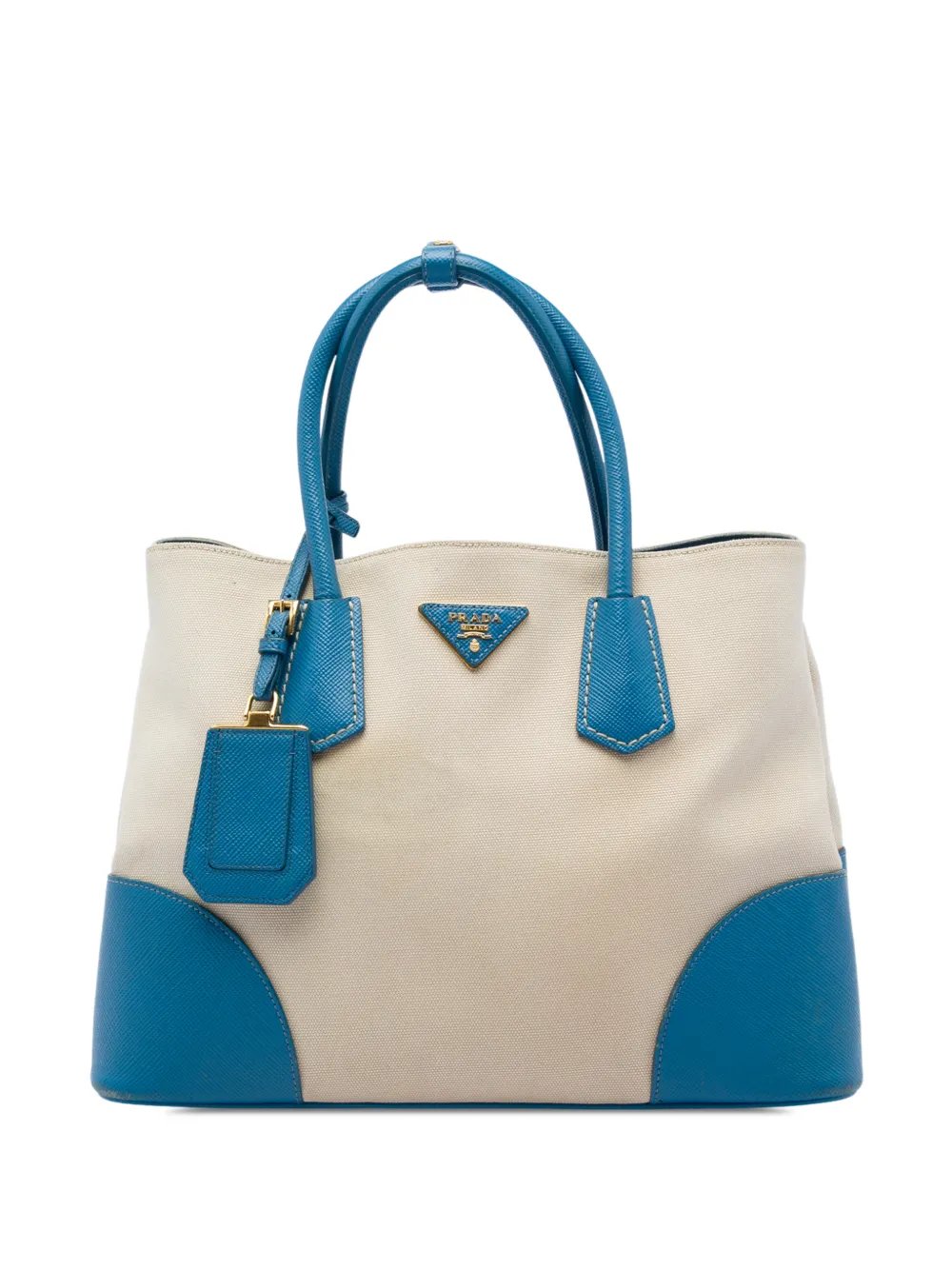 2013-2026 Medium Saffiano Cuir Trimmed Canvas Double satchel