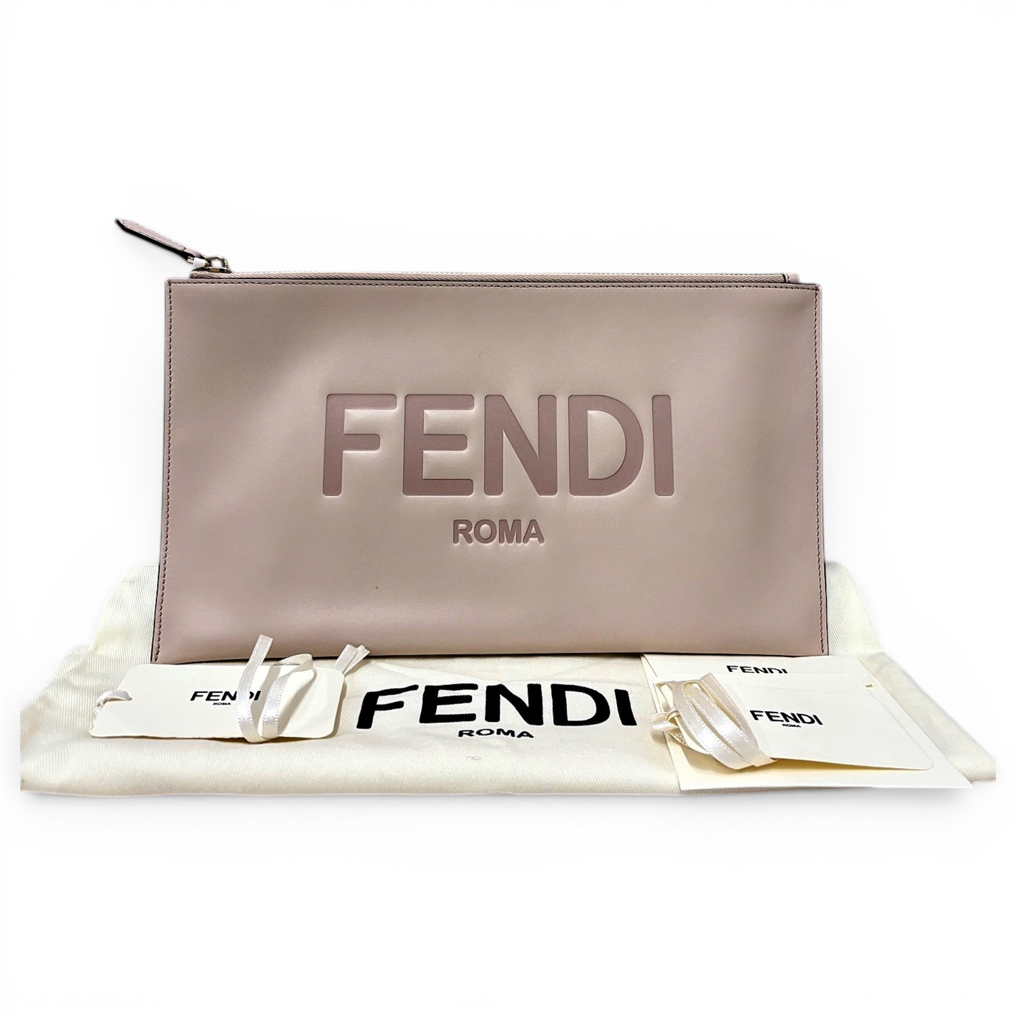 Fendi 2Jours leather clutch bag